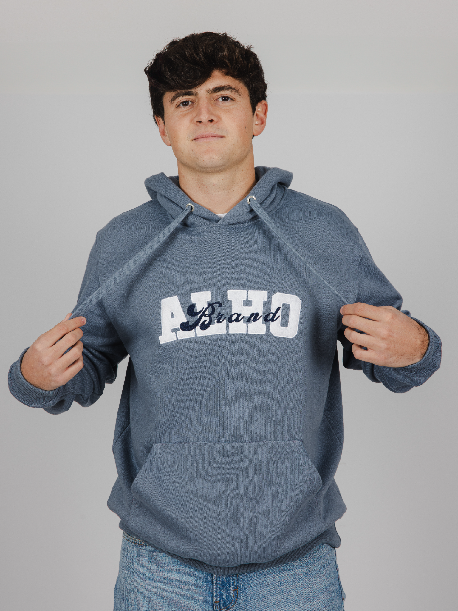 Imagen Hoodie Alho Brand azul lavado