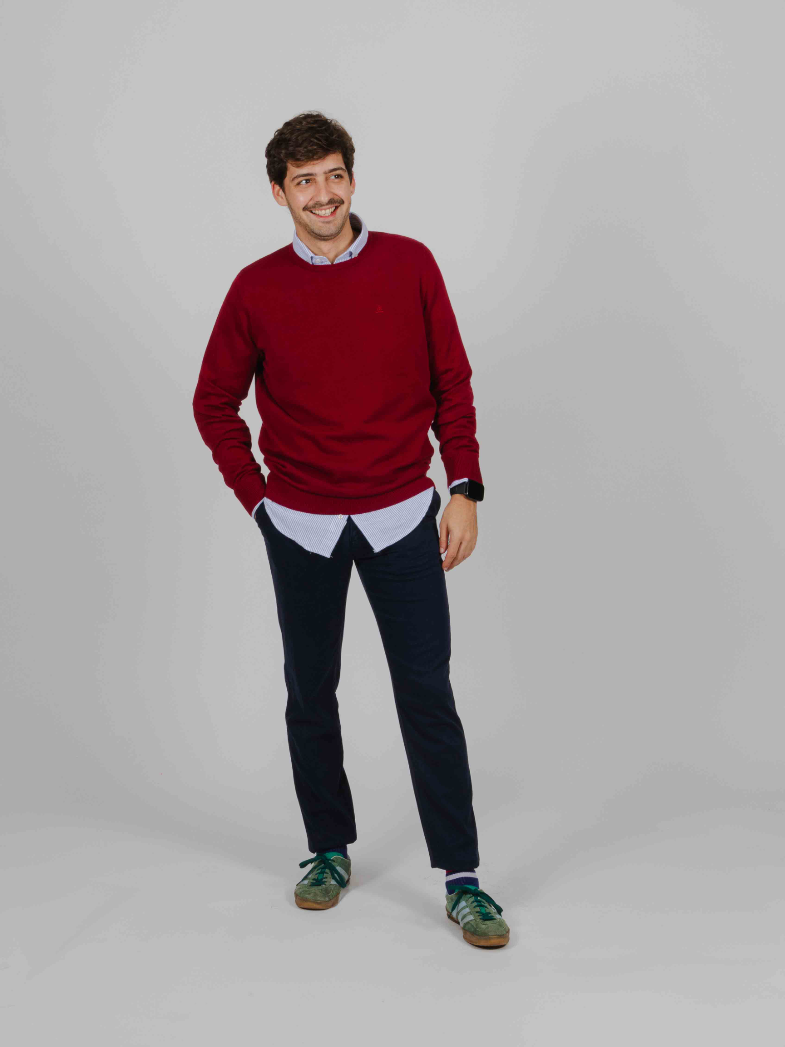 Jersey cuello redondo burdeos