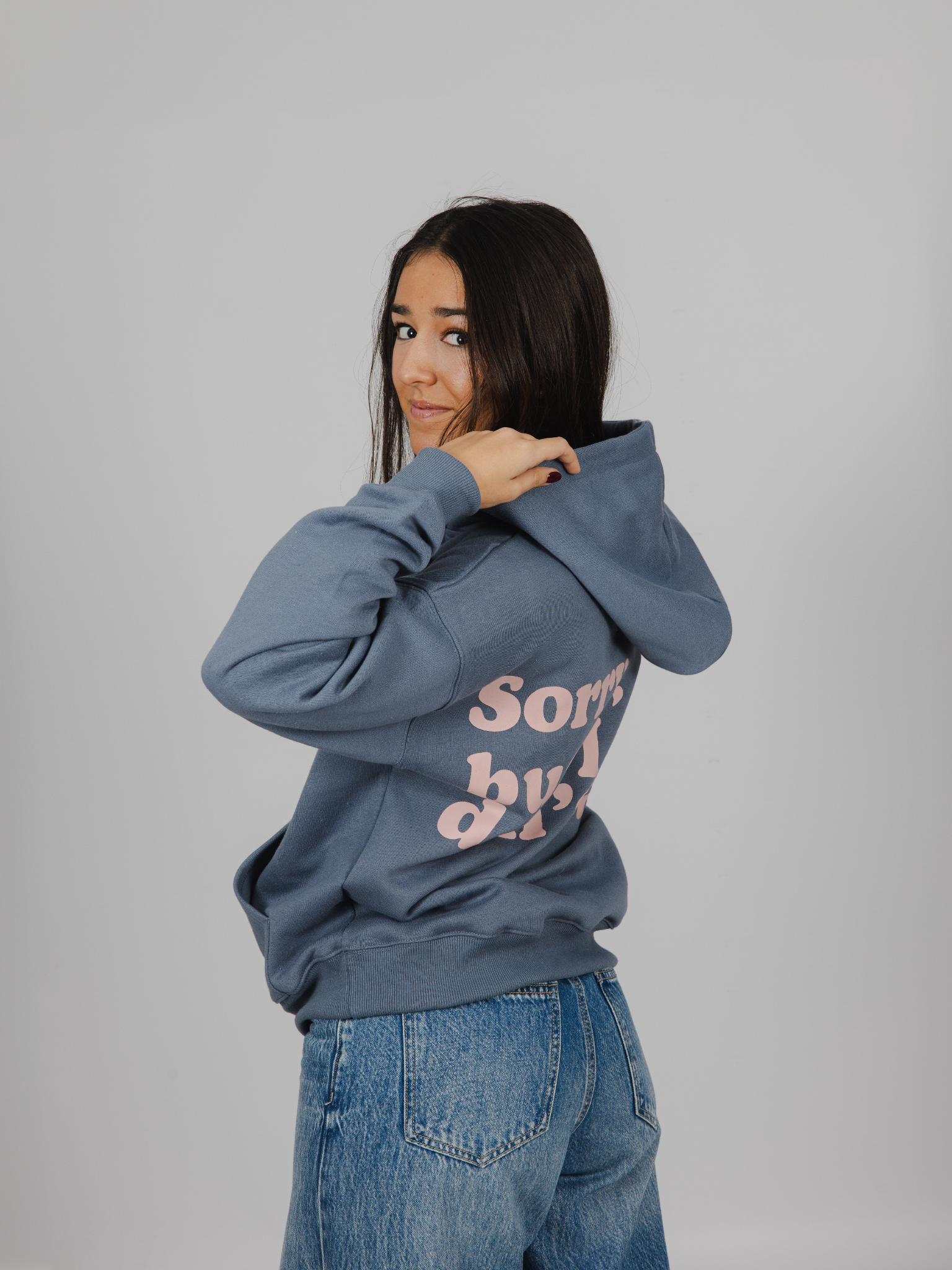 Imagen Hoodie Sorry azul lavado