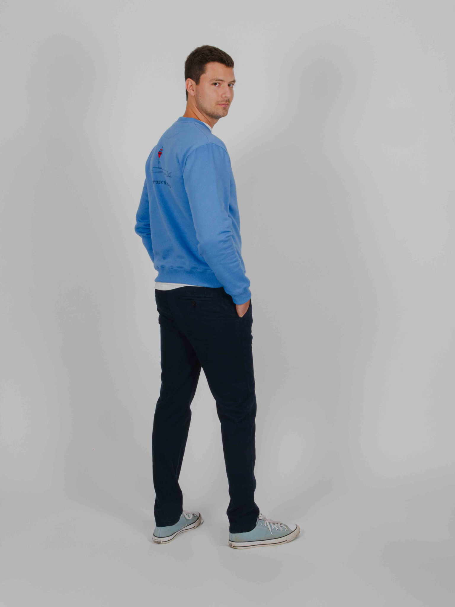 Sudadera Faro Rojo azul mar