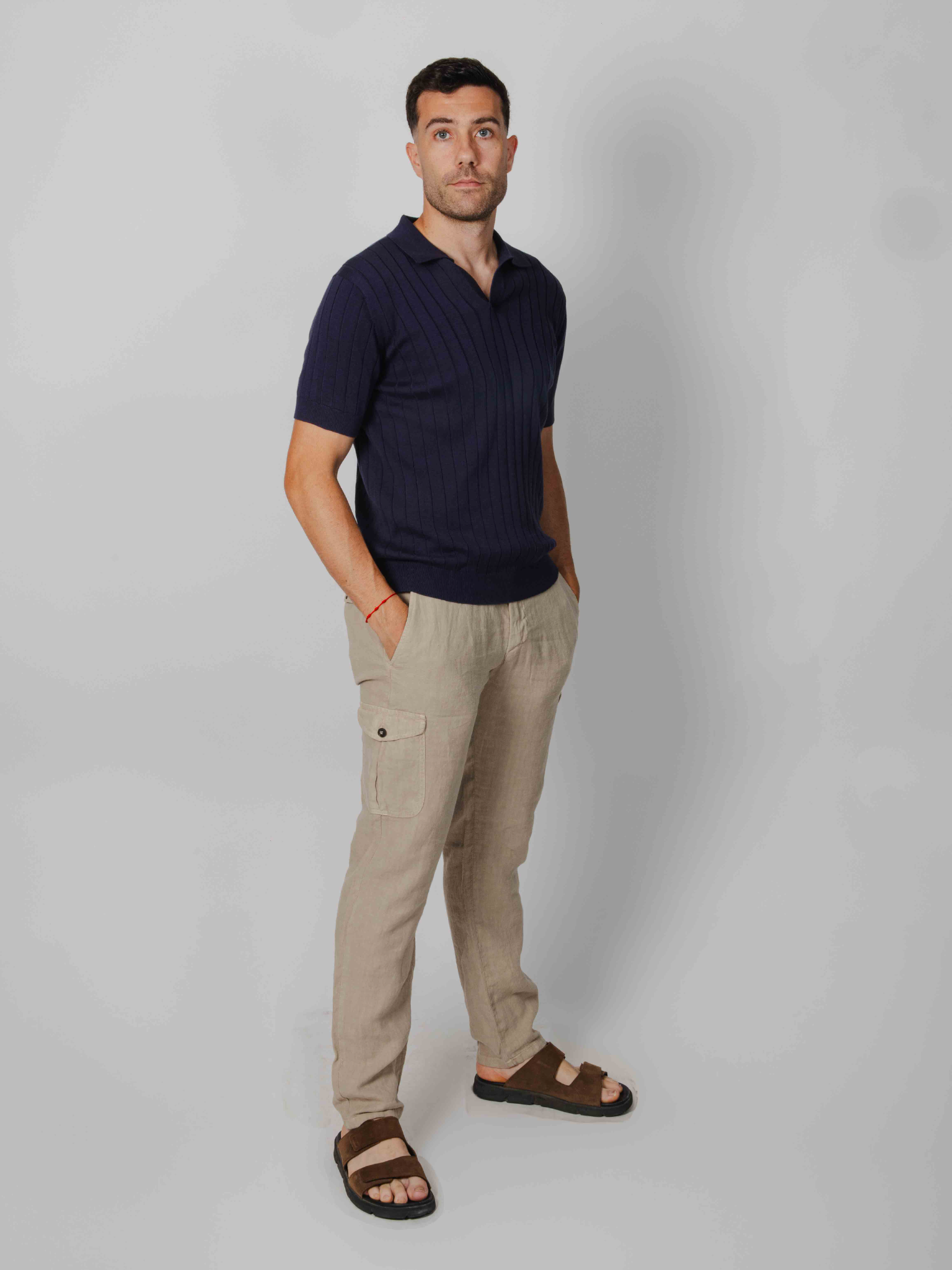 Pantalón cargo lino camel