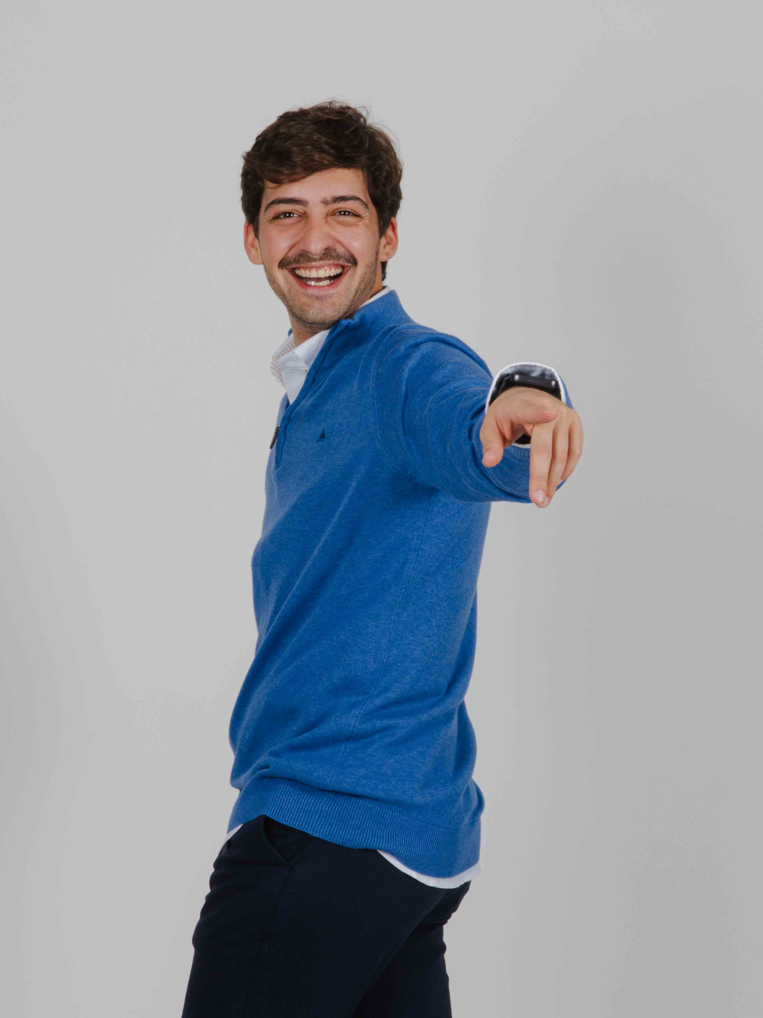 Jersey cremallera azul mar