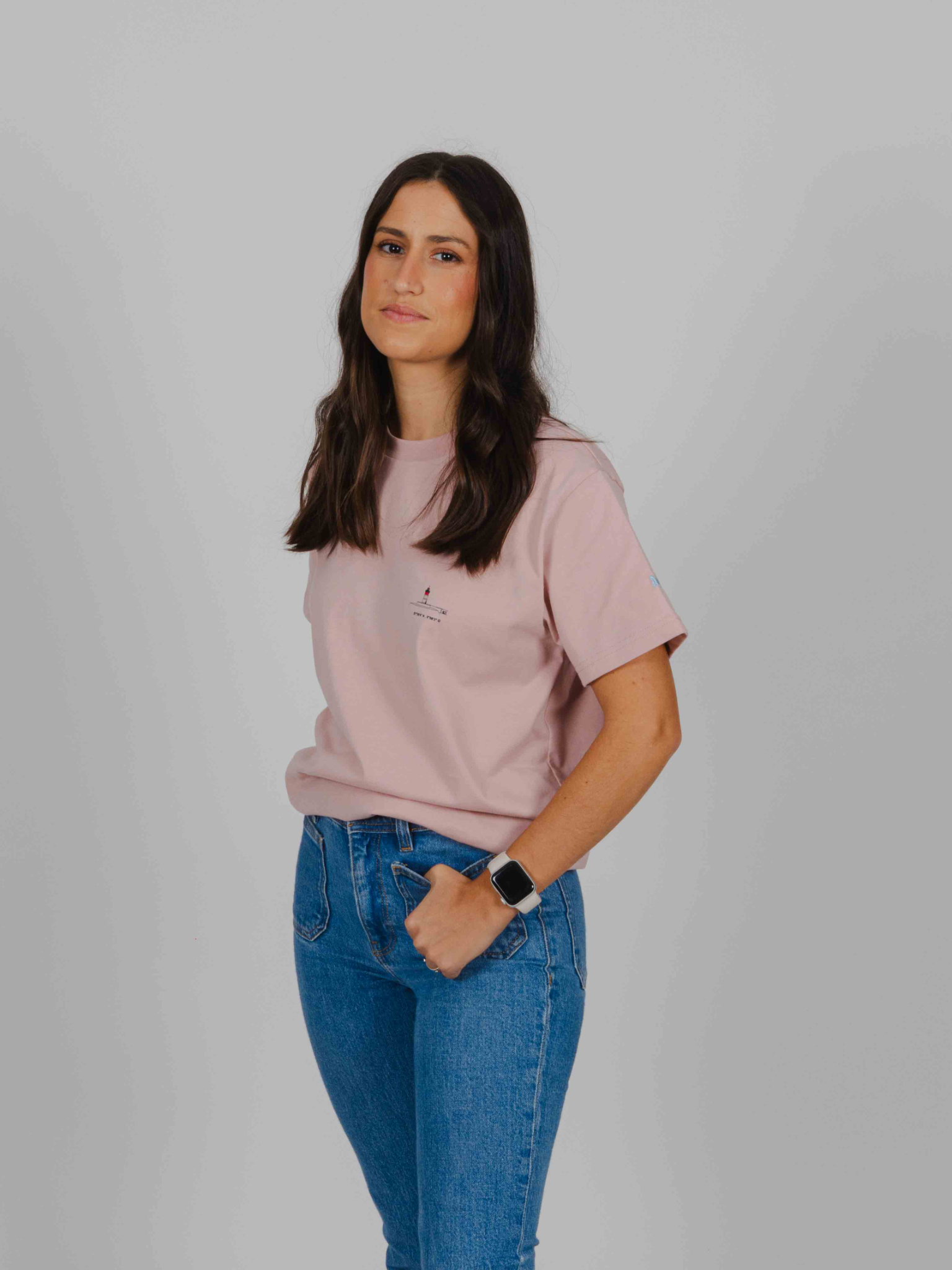 Camiseta Faro Rojo rosa lavado