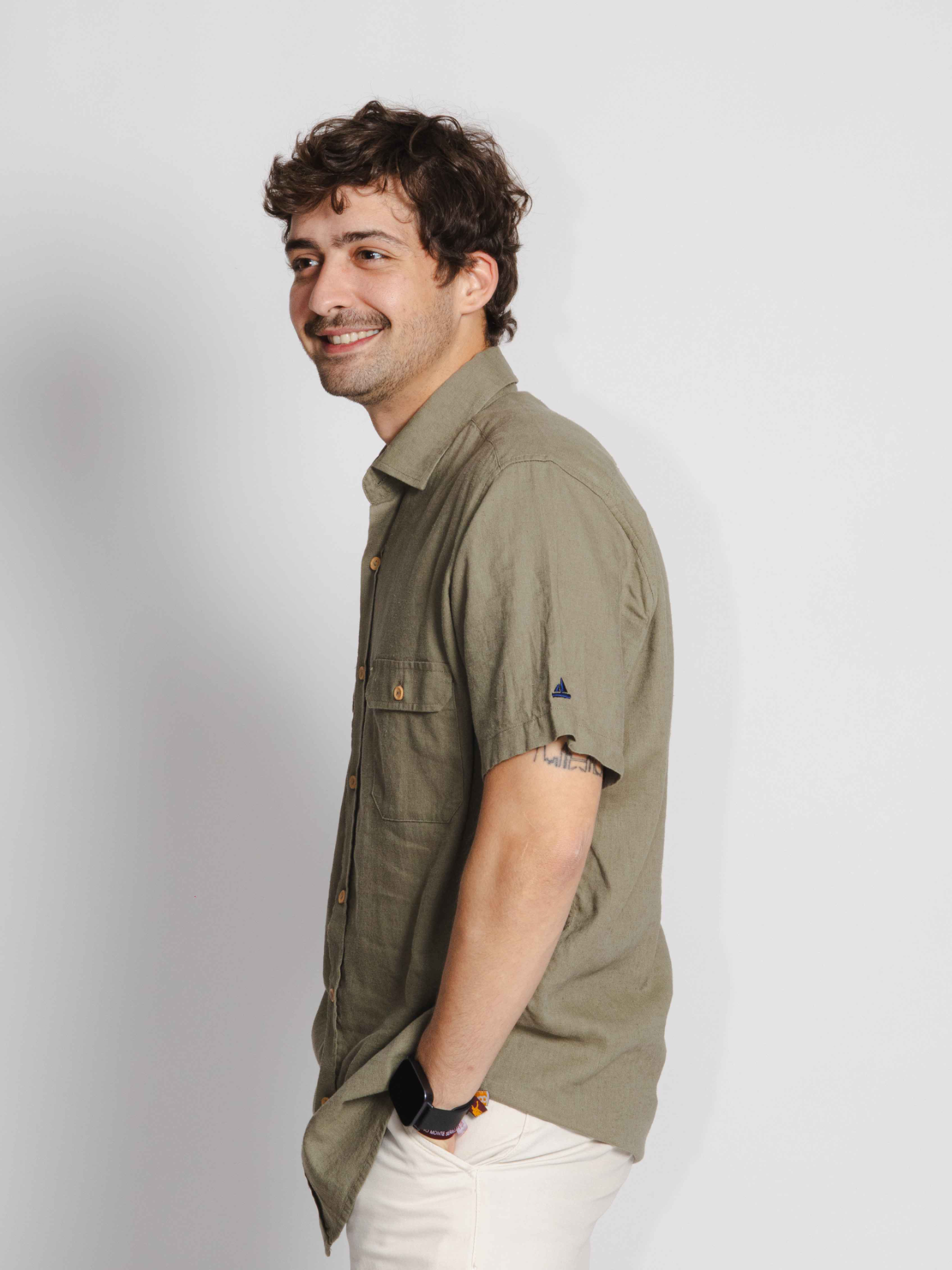 Camisa manga corta khaki