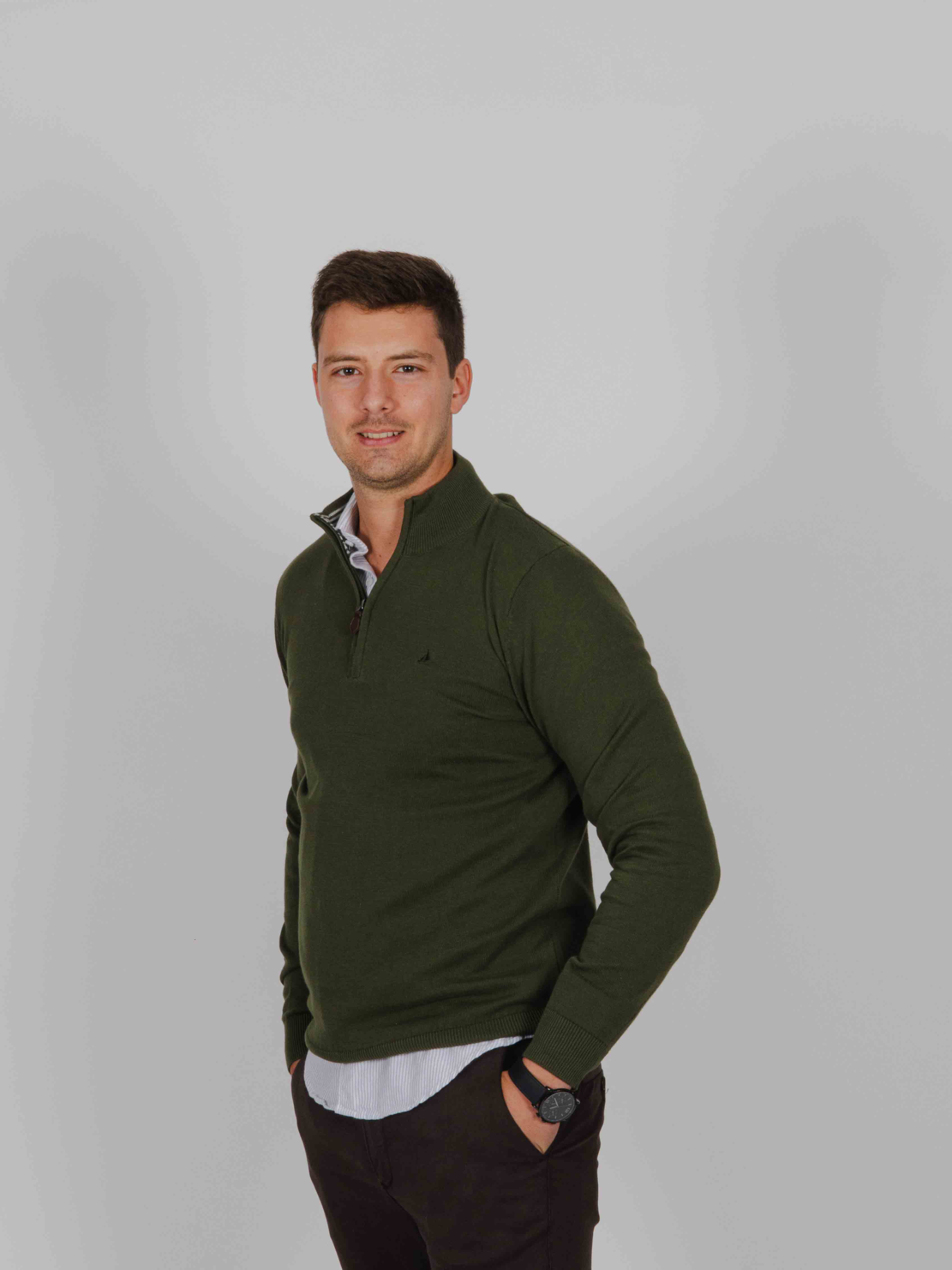 Jersey cremallera verde caza