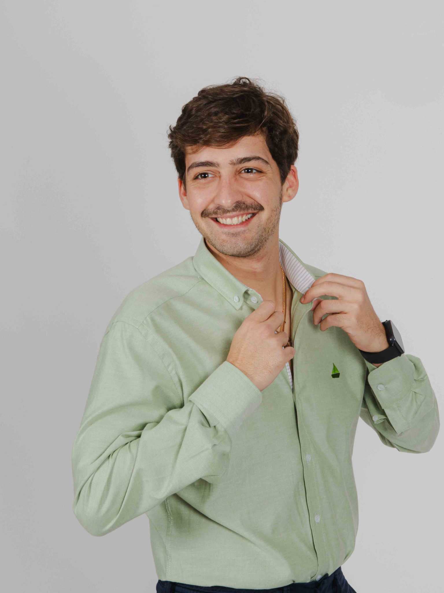 Camisa algodón verde