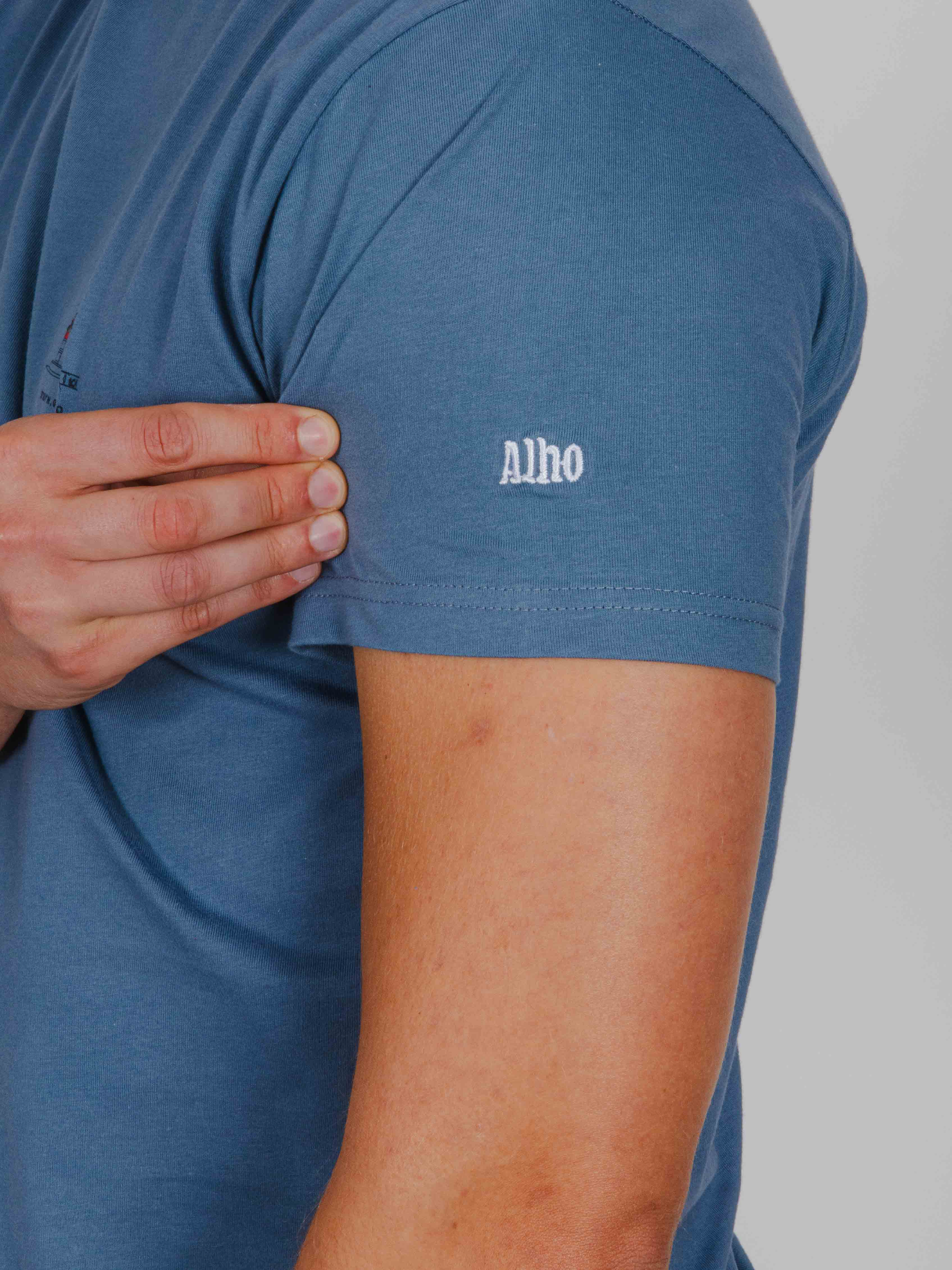 Camiseta Faro Rojo azul lavado