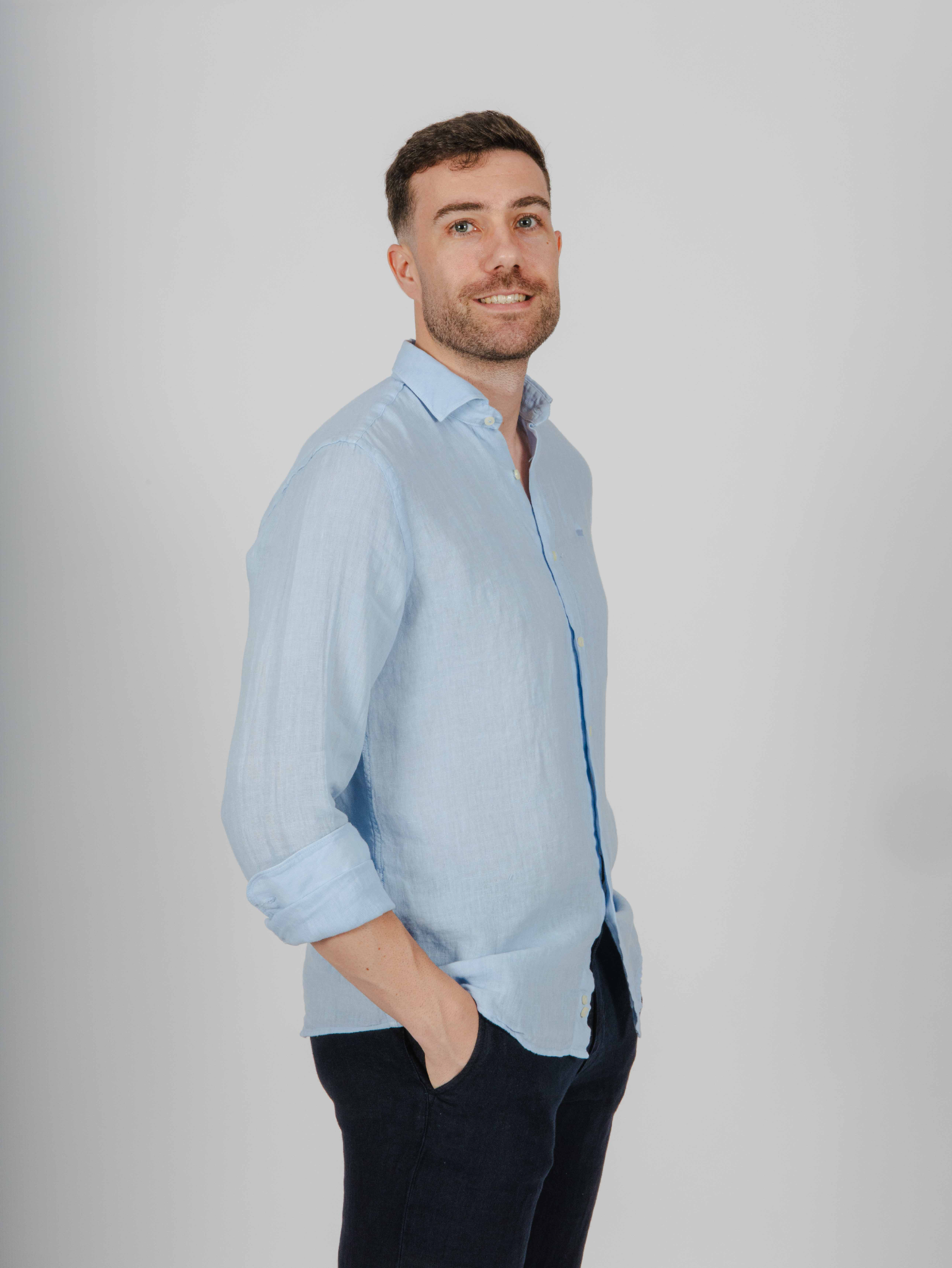 Imagen Camisa lino celeste