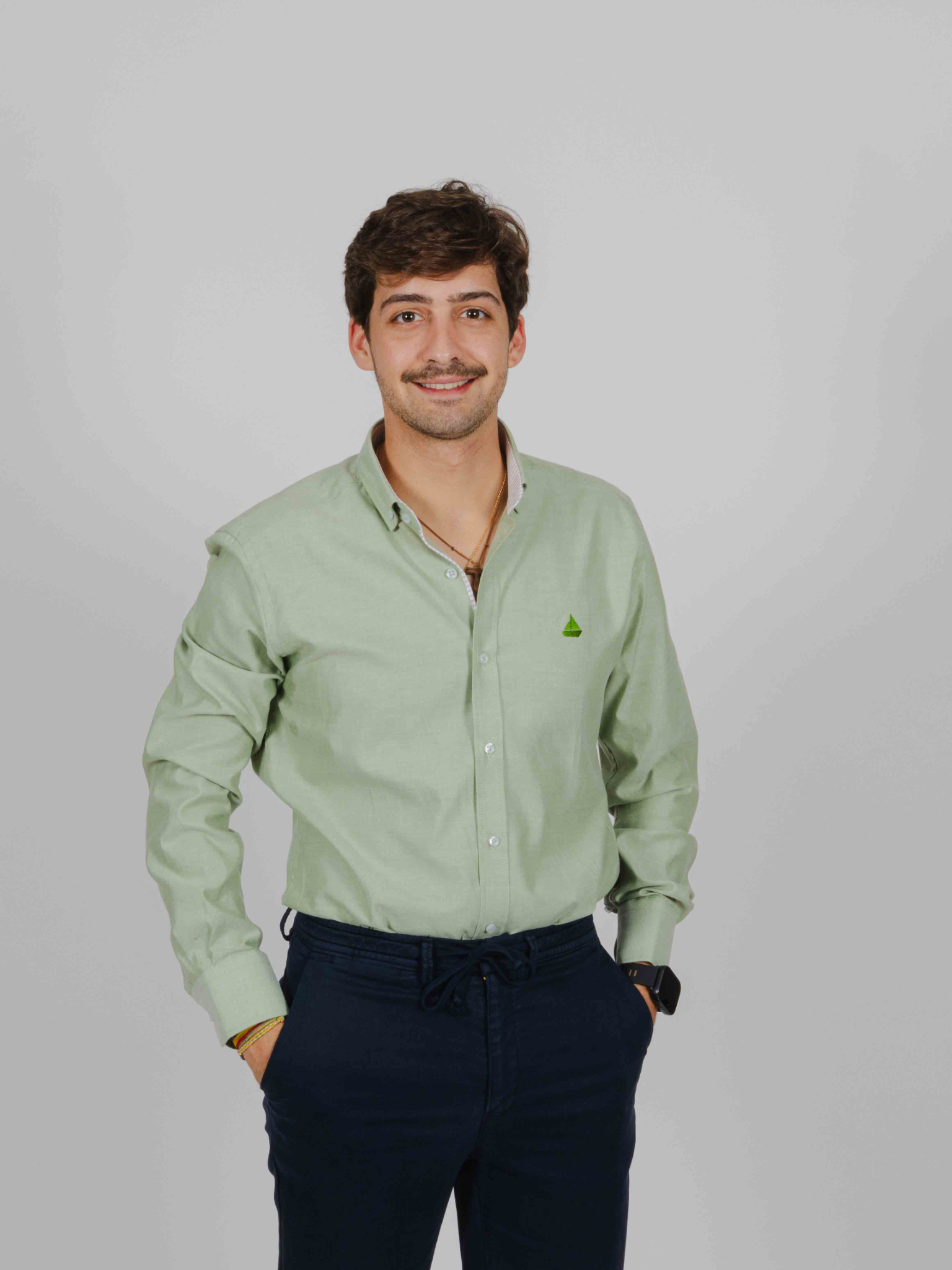 Camisa algodón verde