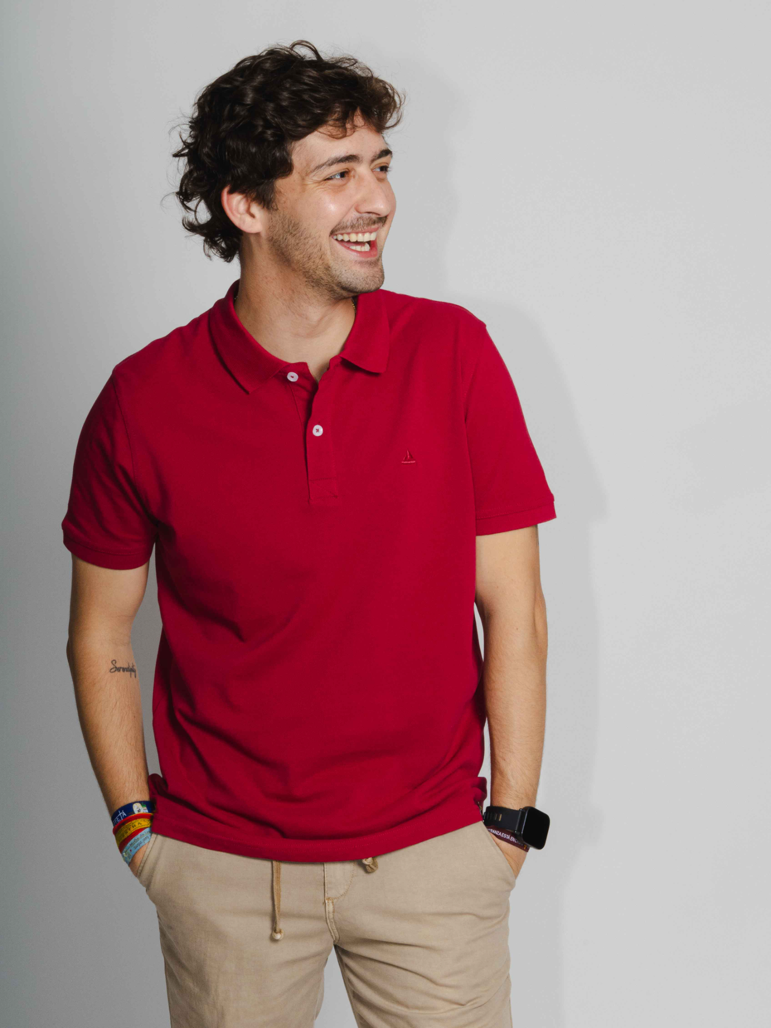 Polo piqué burdeos