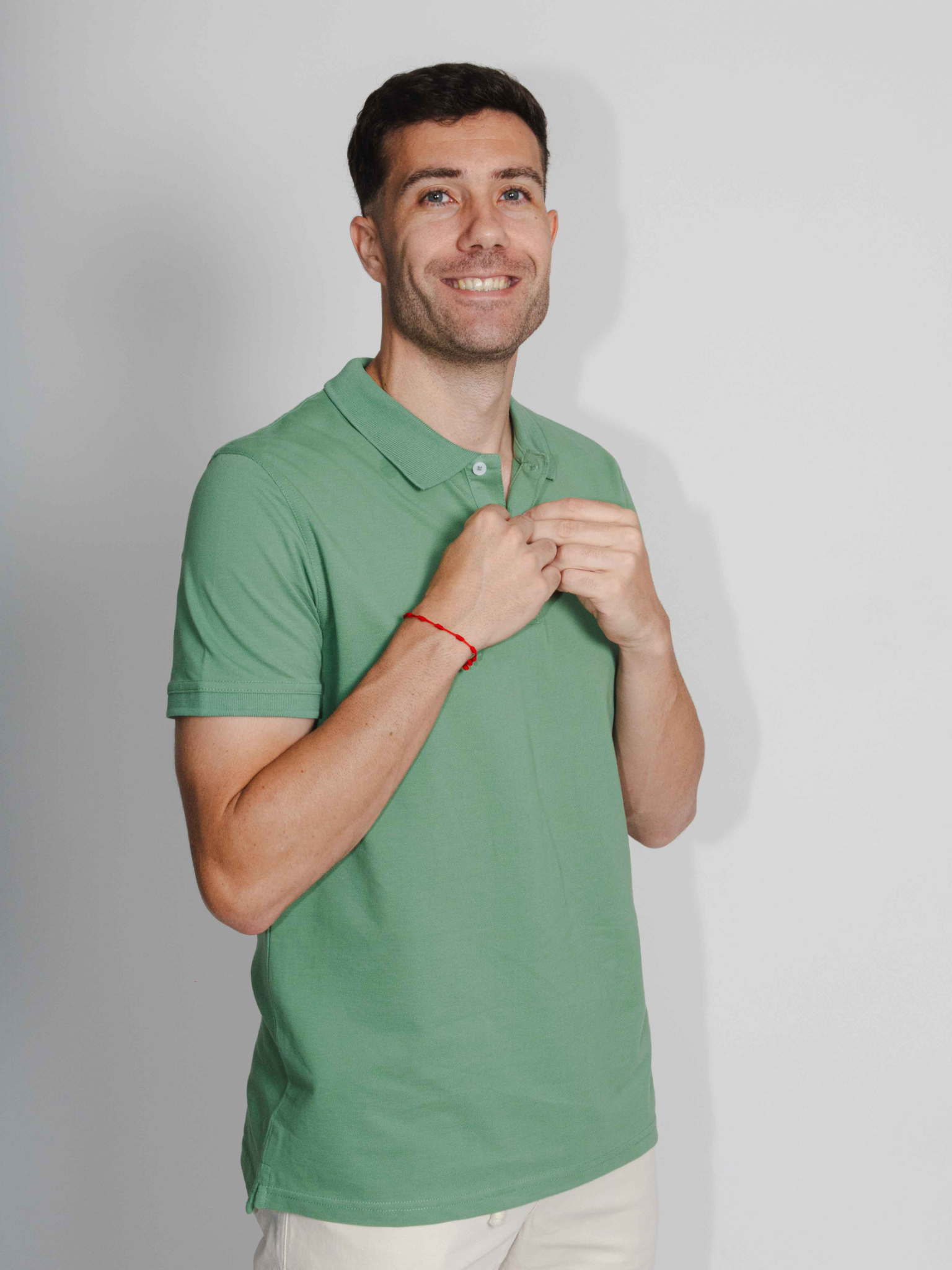Polo piqué verde medio