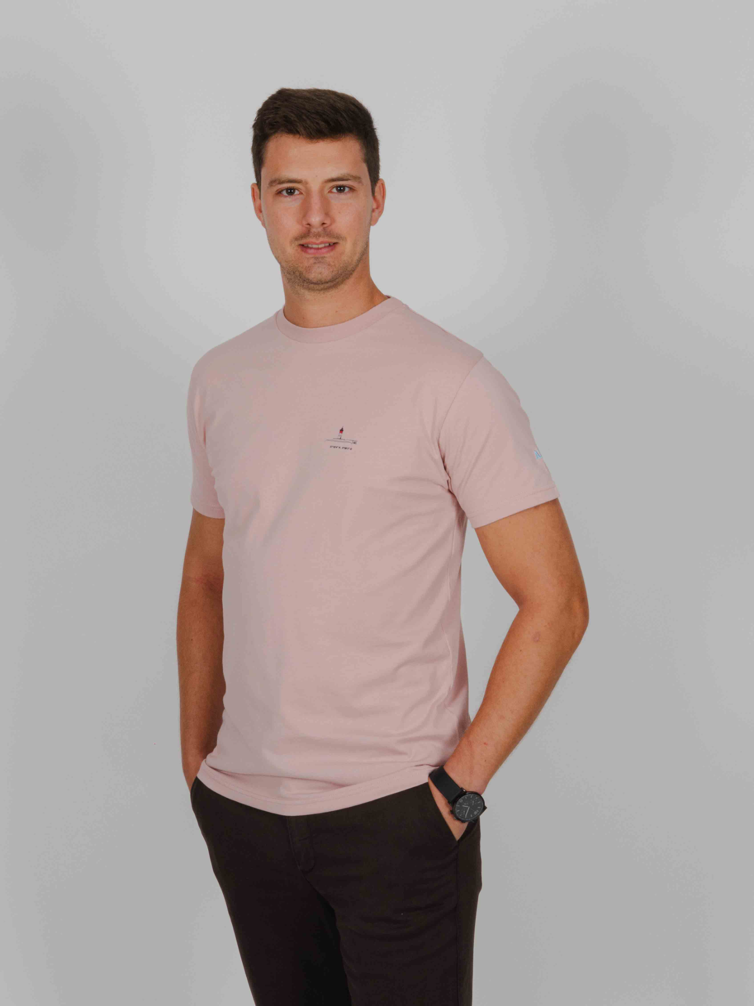 Camiseta Faro Rojo rosa lavado