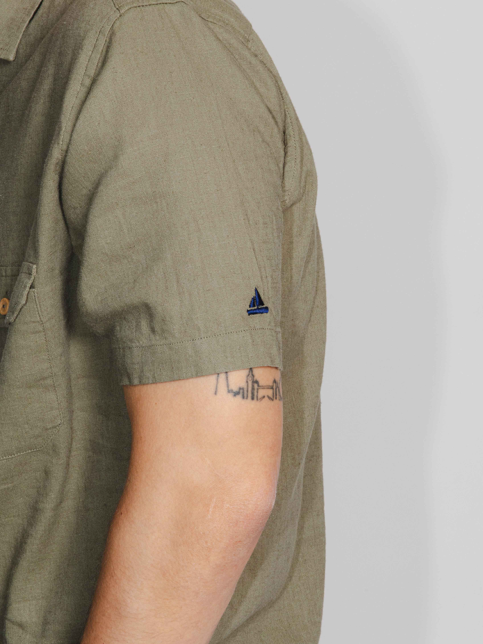 Camisa manga corta khaki