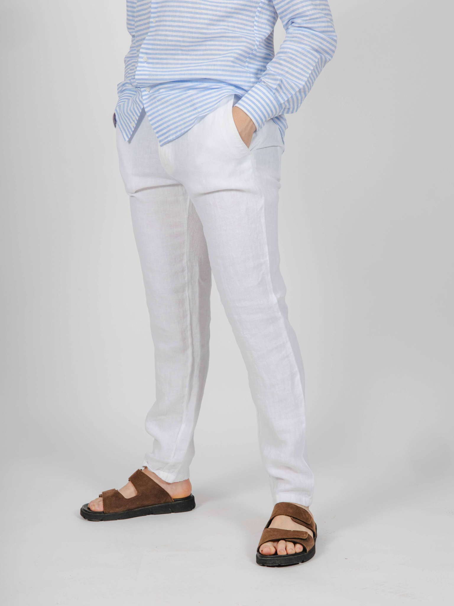 Imagen Pantalón lino blanco