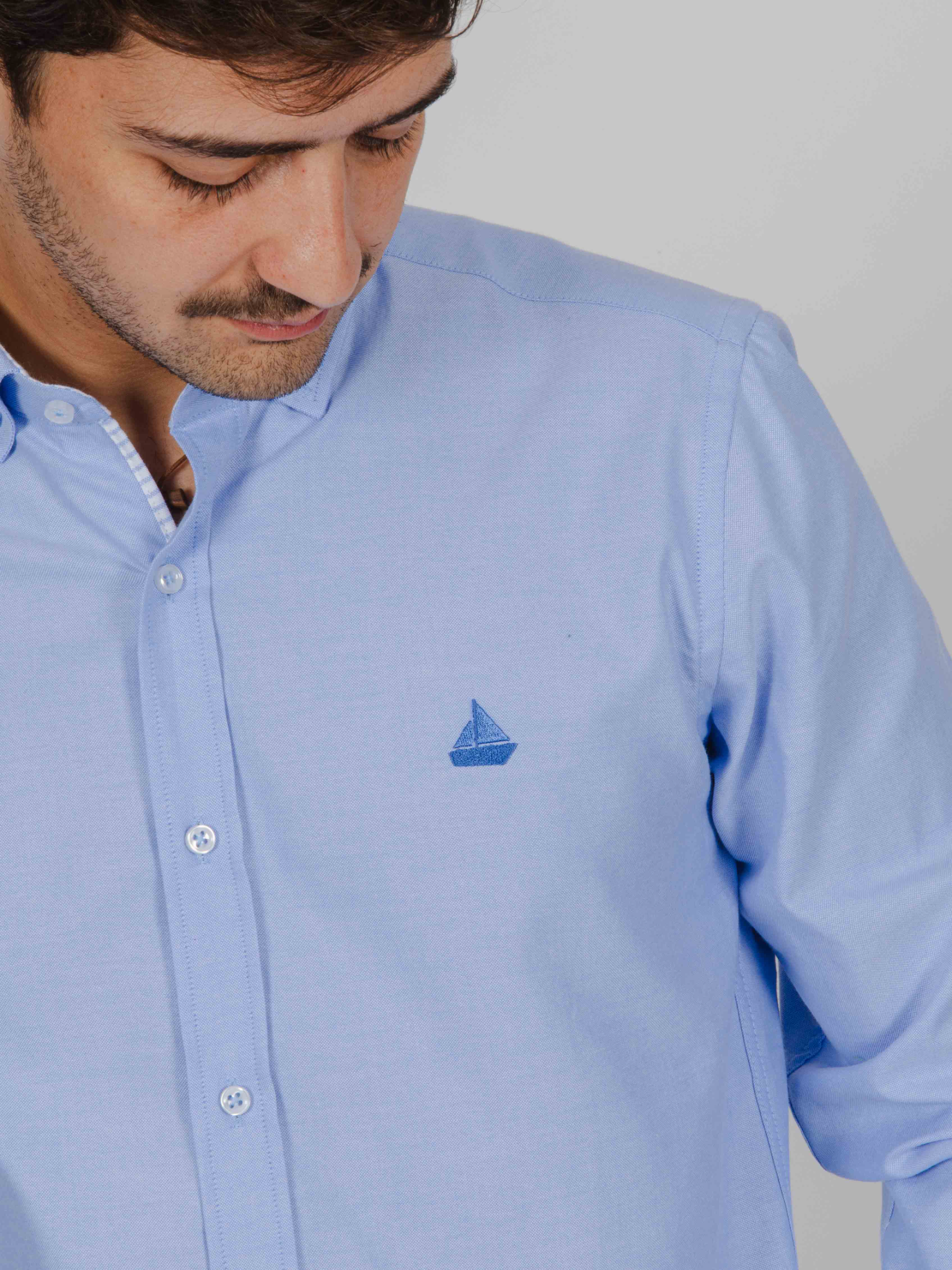 Camisa algodón azul celeste