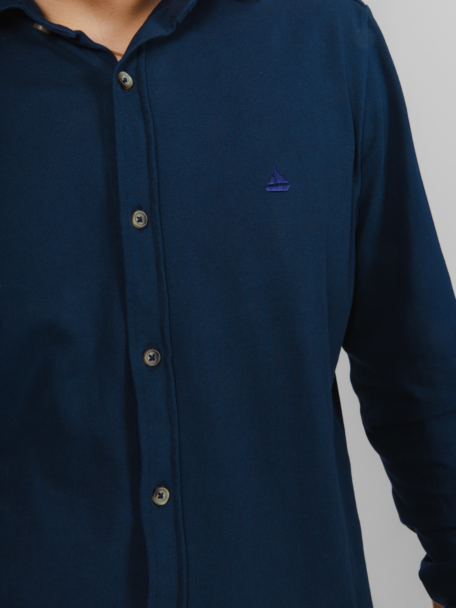 Camisa de punto marino