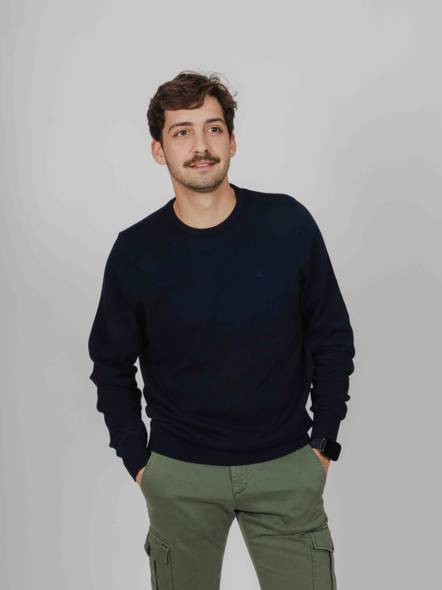 Jersey cuello redondo marino