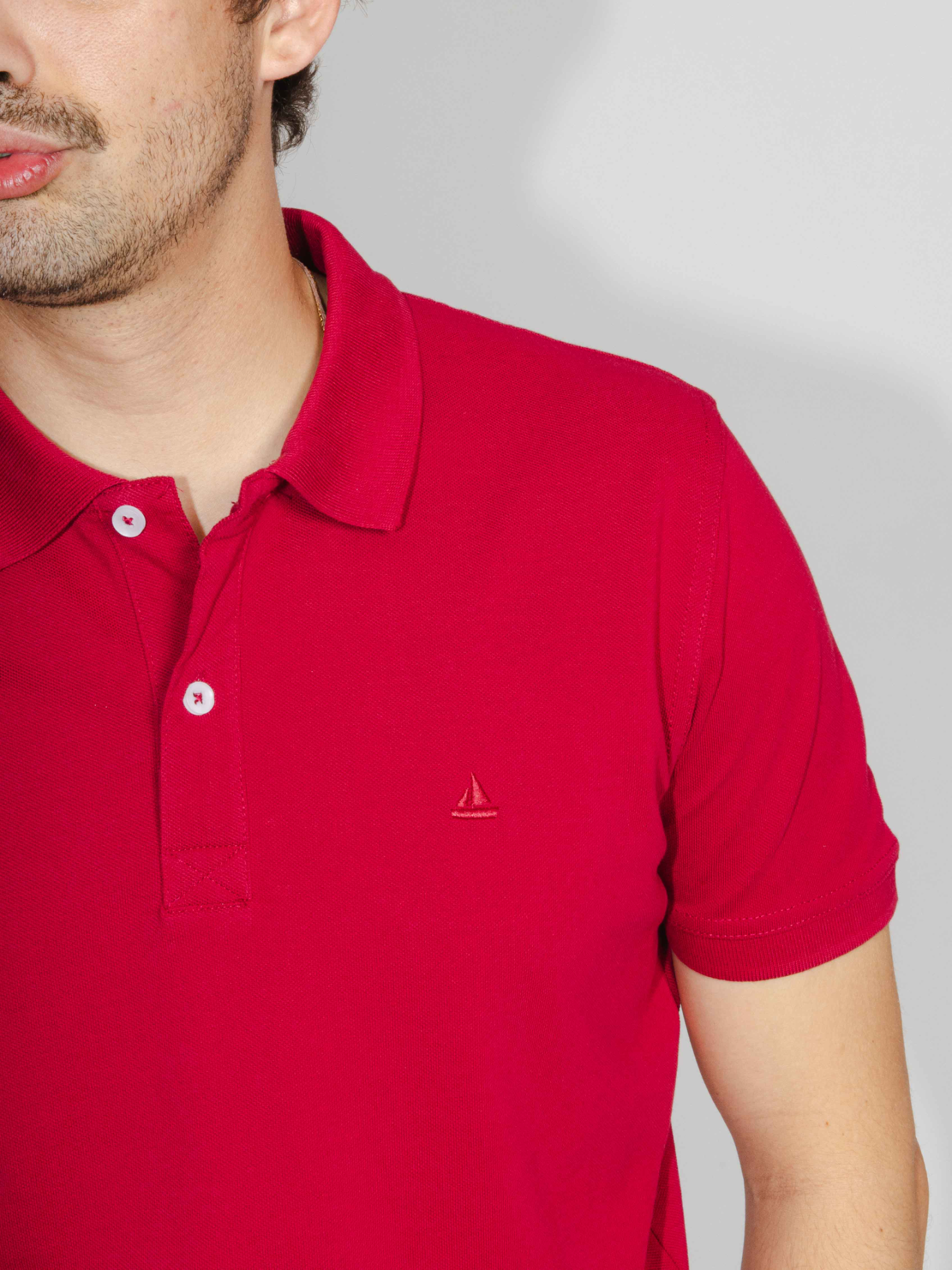 Polo piqué burdeos