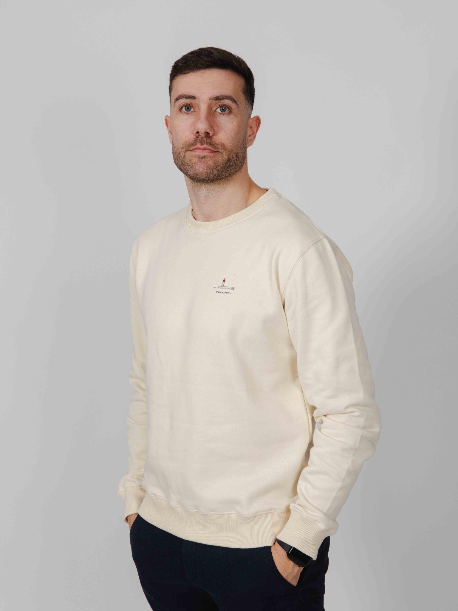 Sudadera Faro Rojo blanco roto