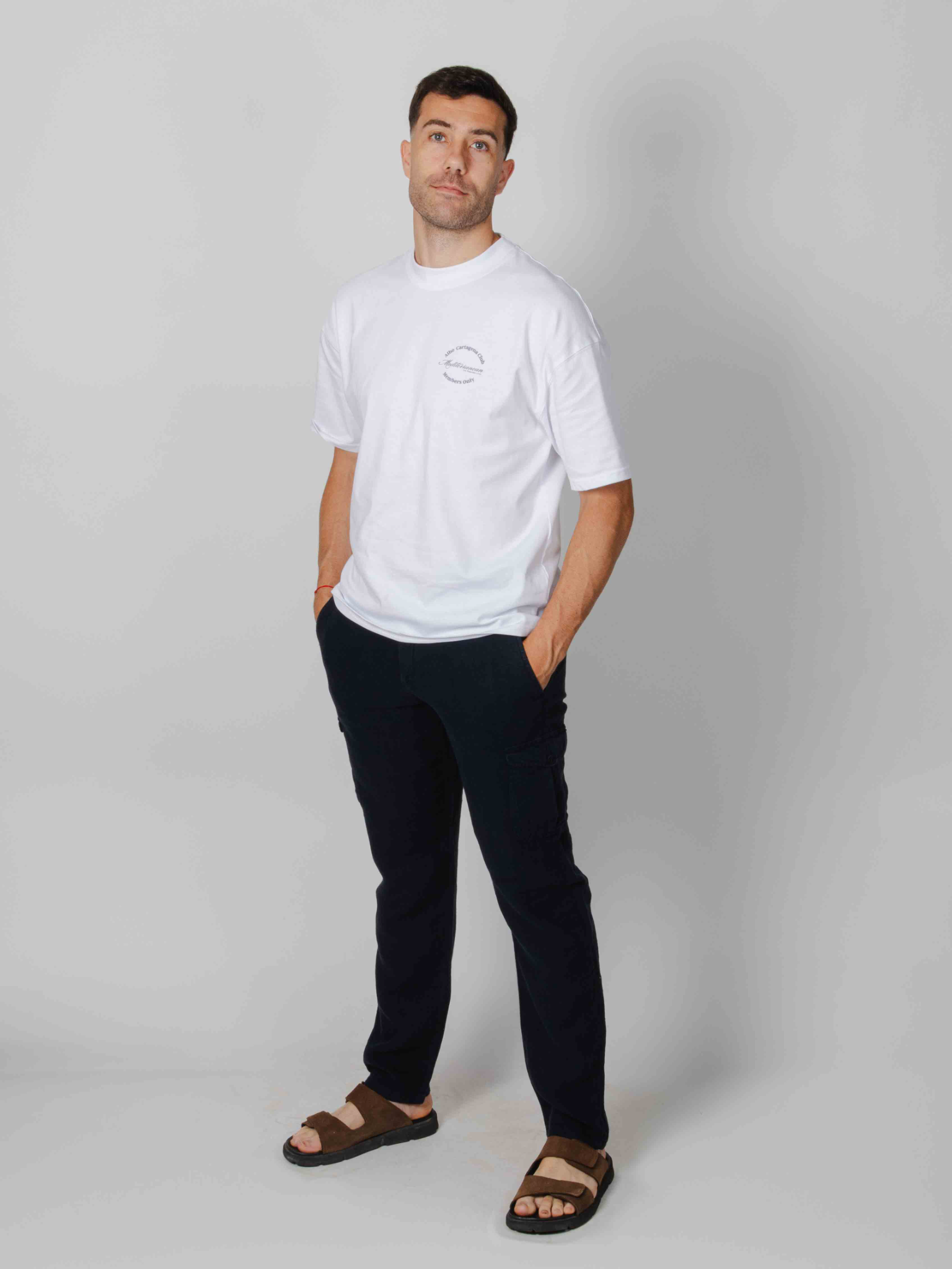 Pantalón cargo lino marino