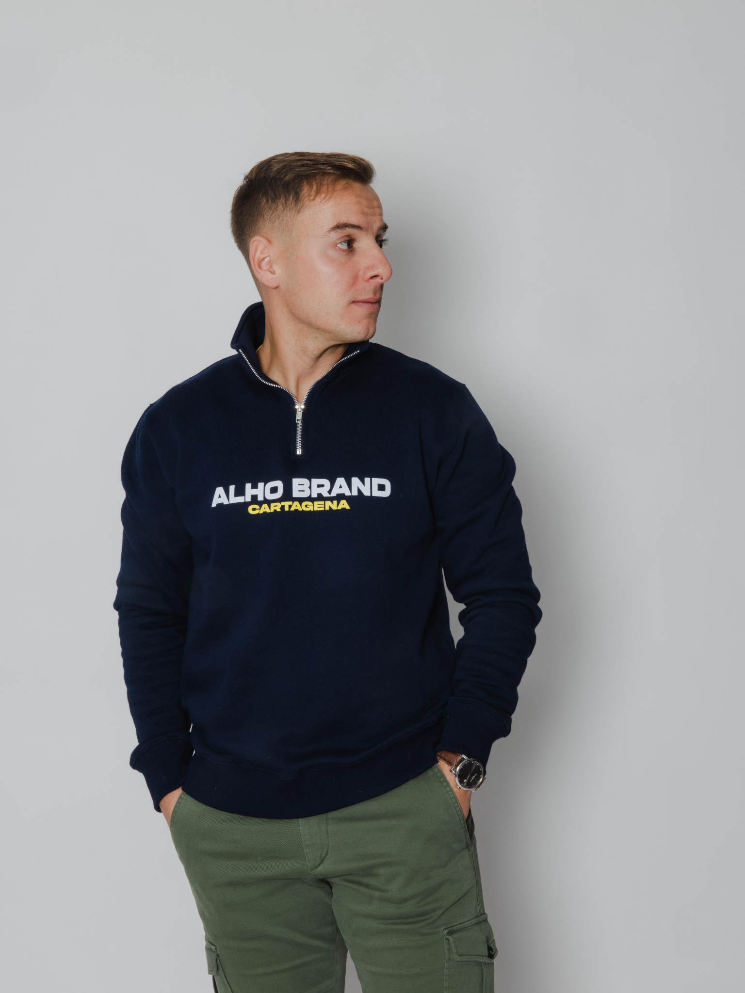Sudadera cremallera Alho Sport marino