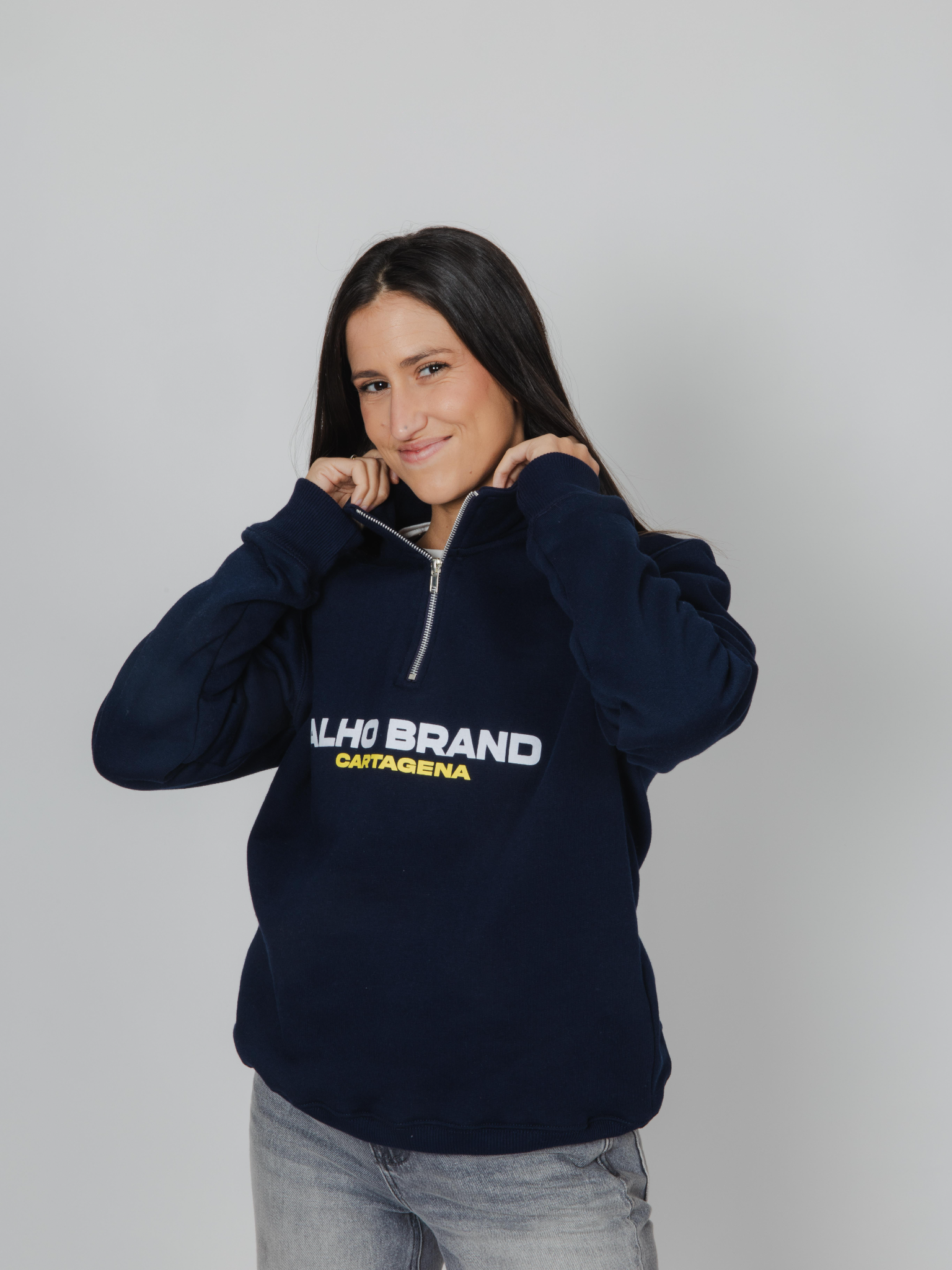 Sudadera cremallera Alho Sport marino
