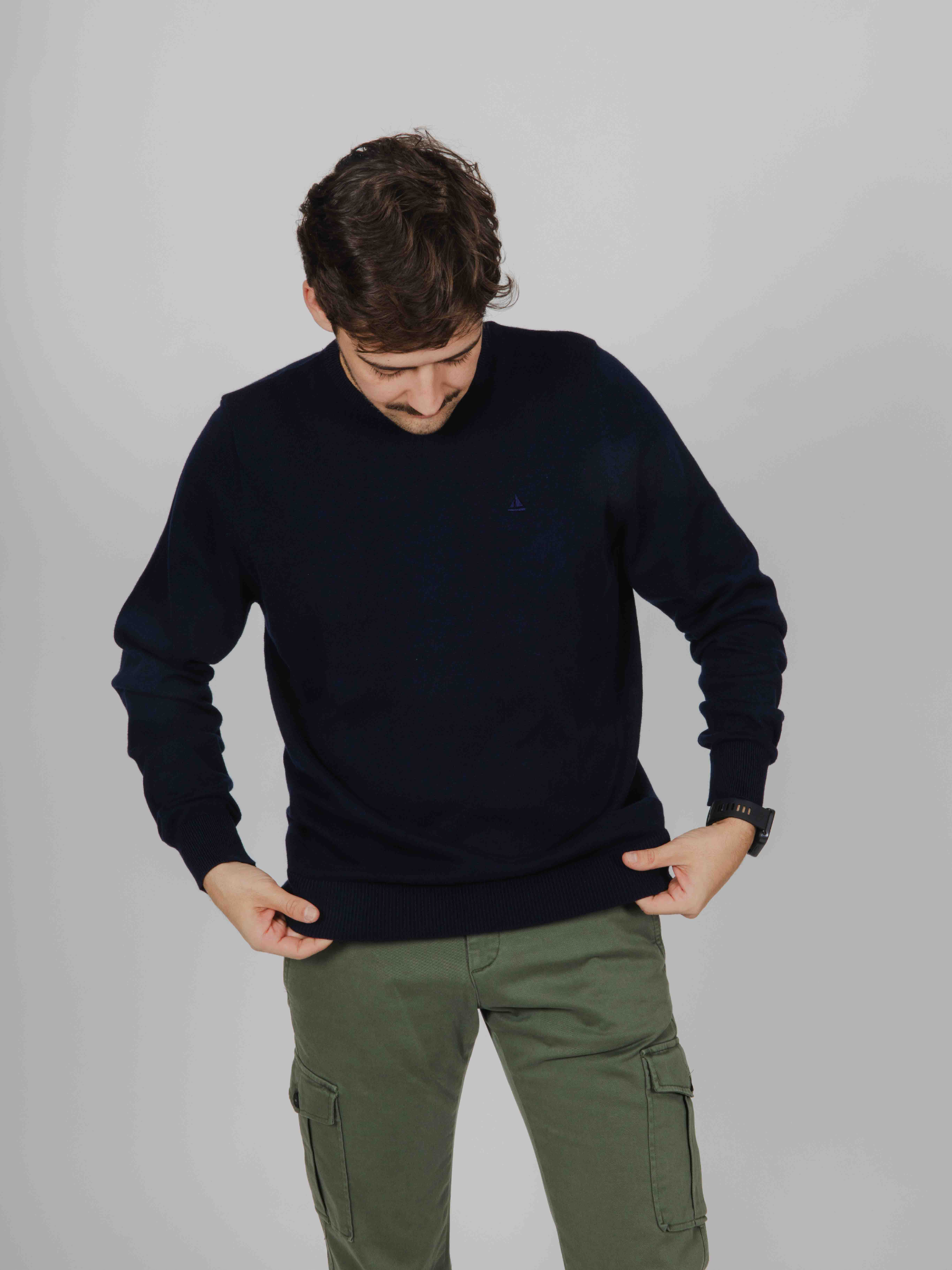 Jersey cuello redondo marino