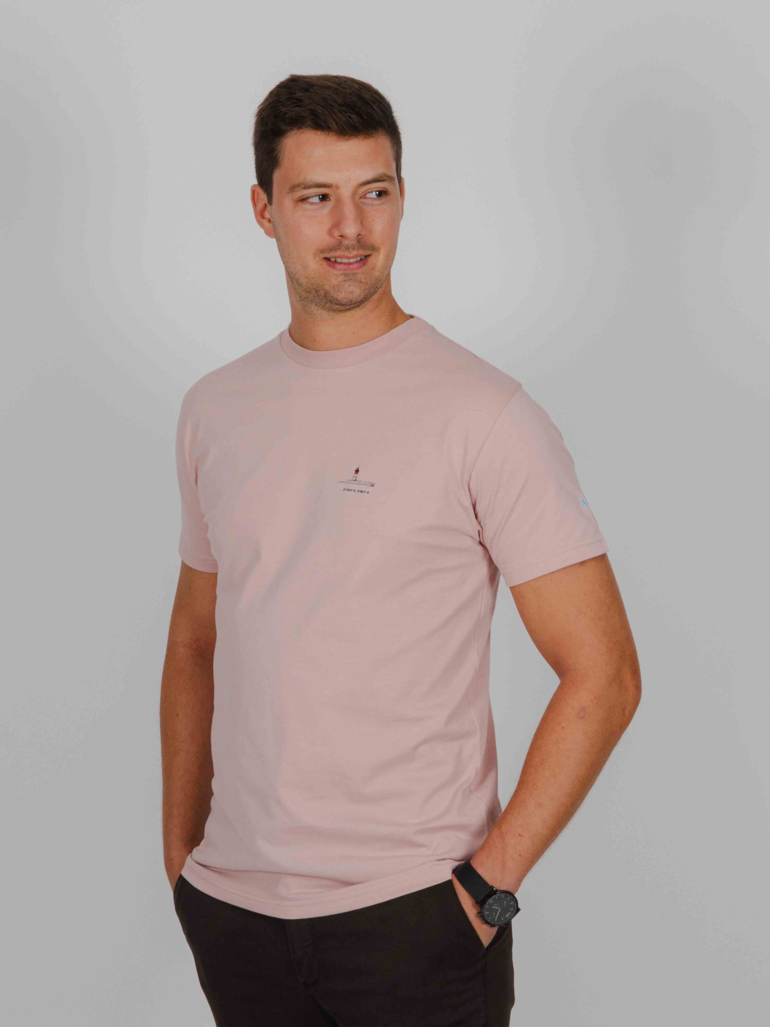 Camiseta Faro Rojo rosa lavado