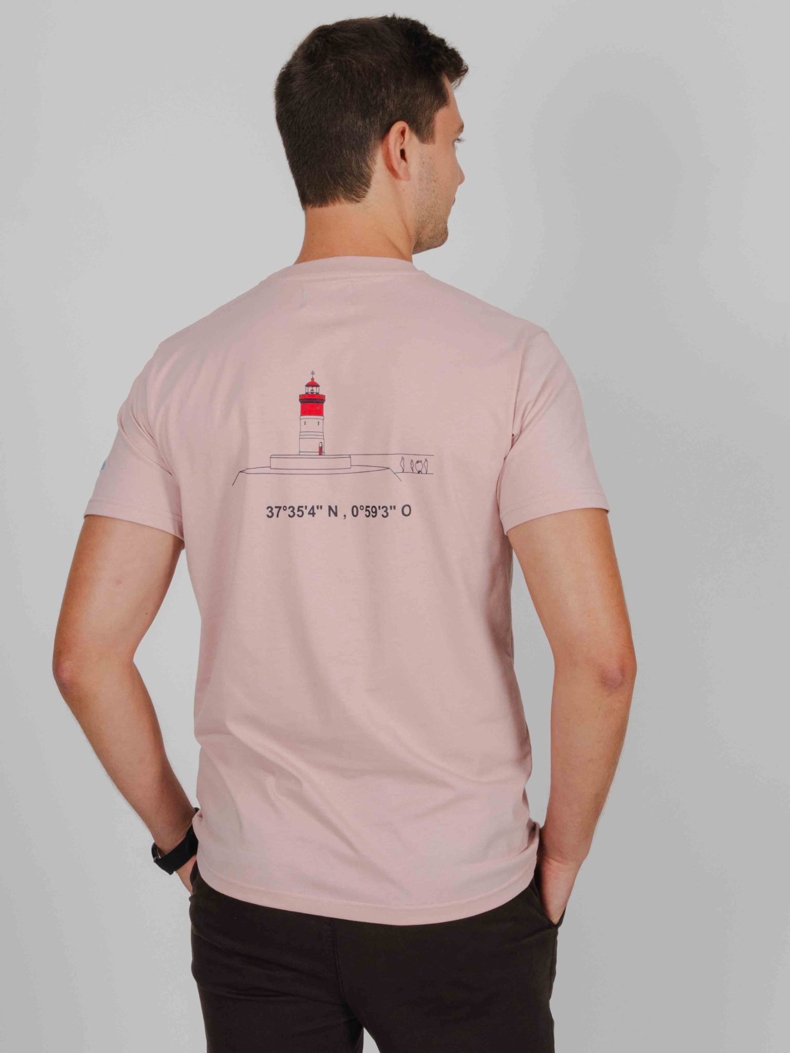 Camiseta Faro Rojo rosa lavado