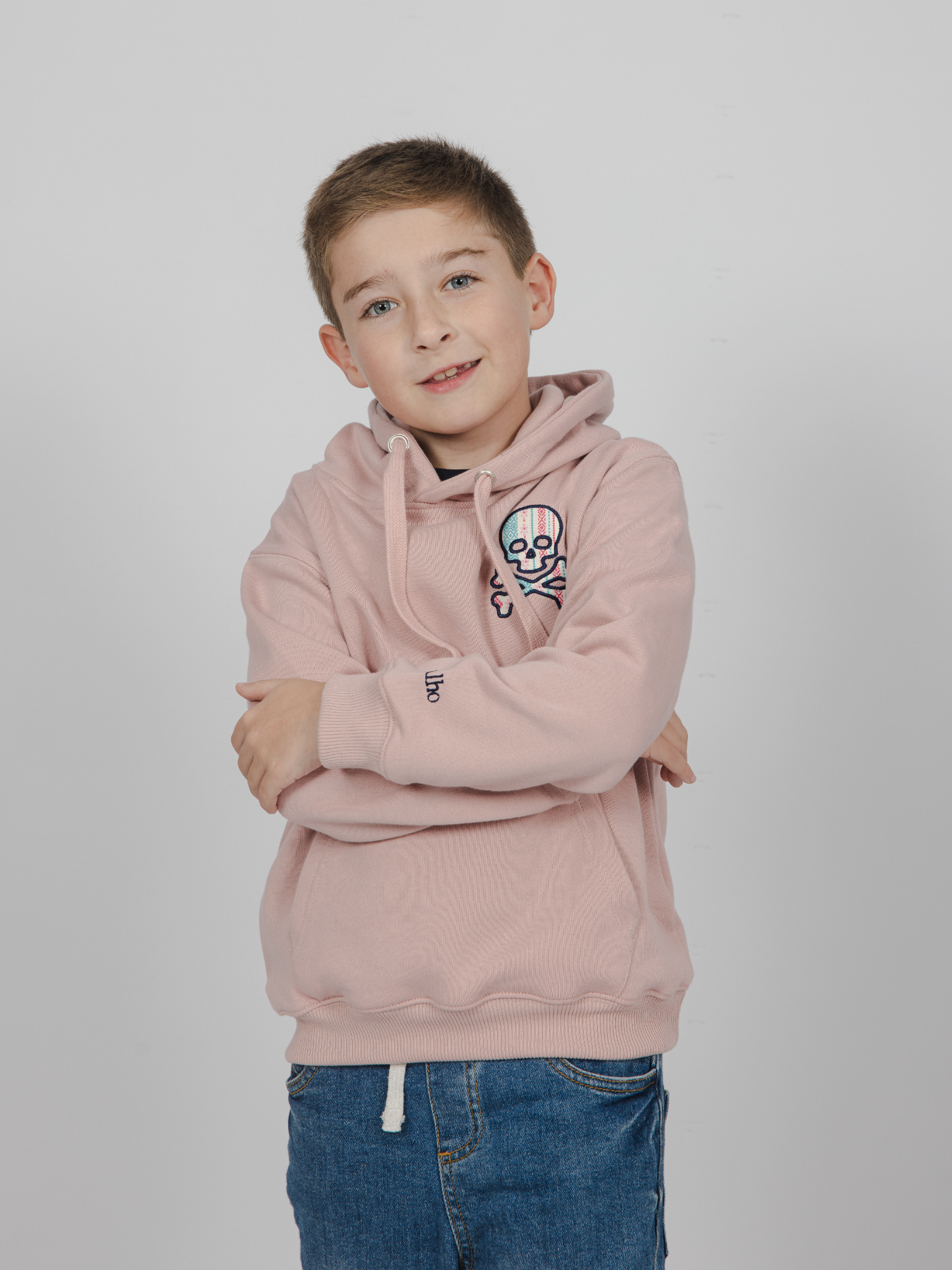 Imagen Hoodie Skull niño rosa lavado