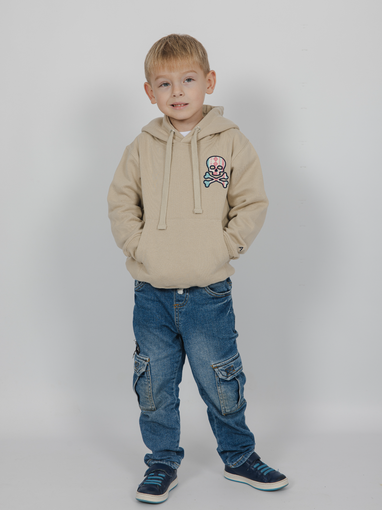 Imagen Hoodie Skull niño beige