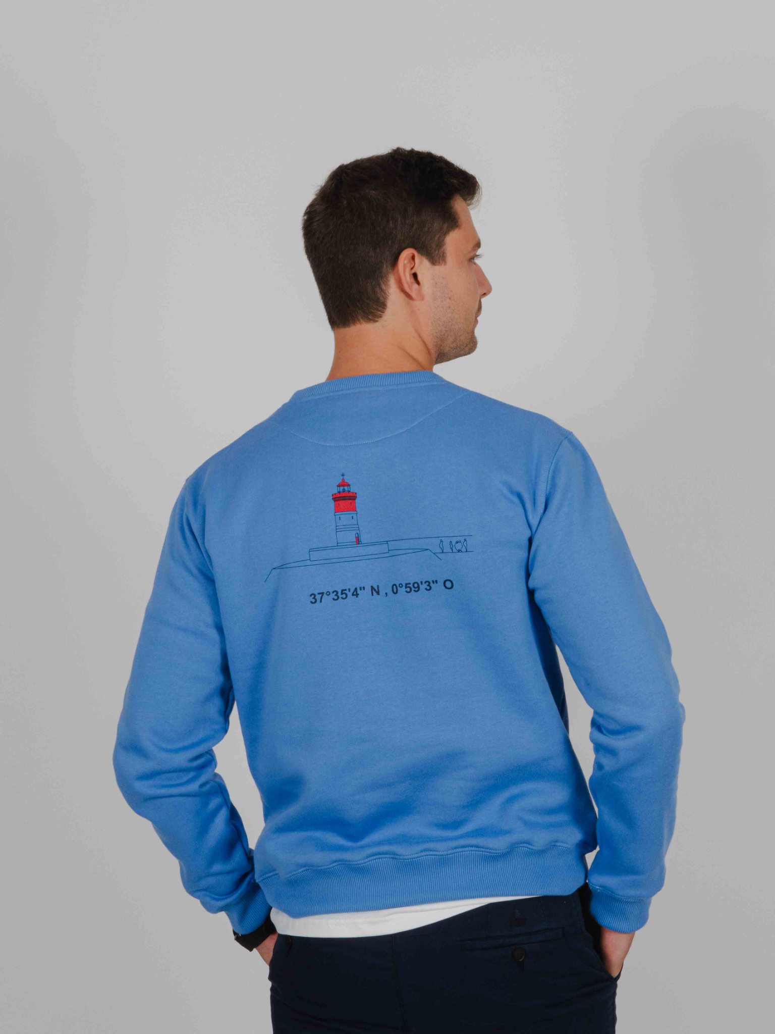 Sudadera Faro Rojo azul mar