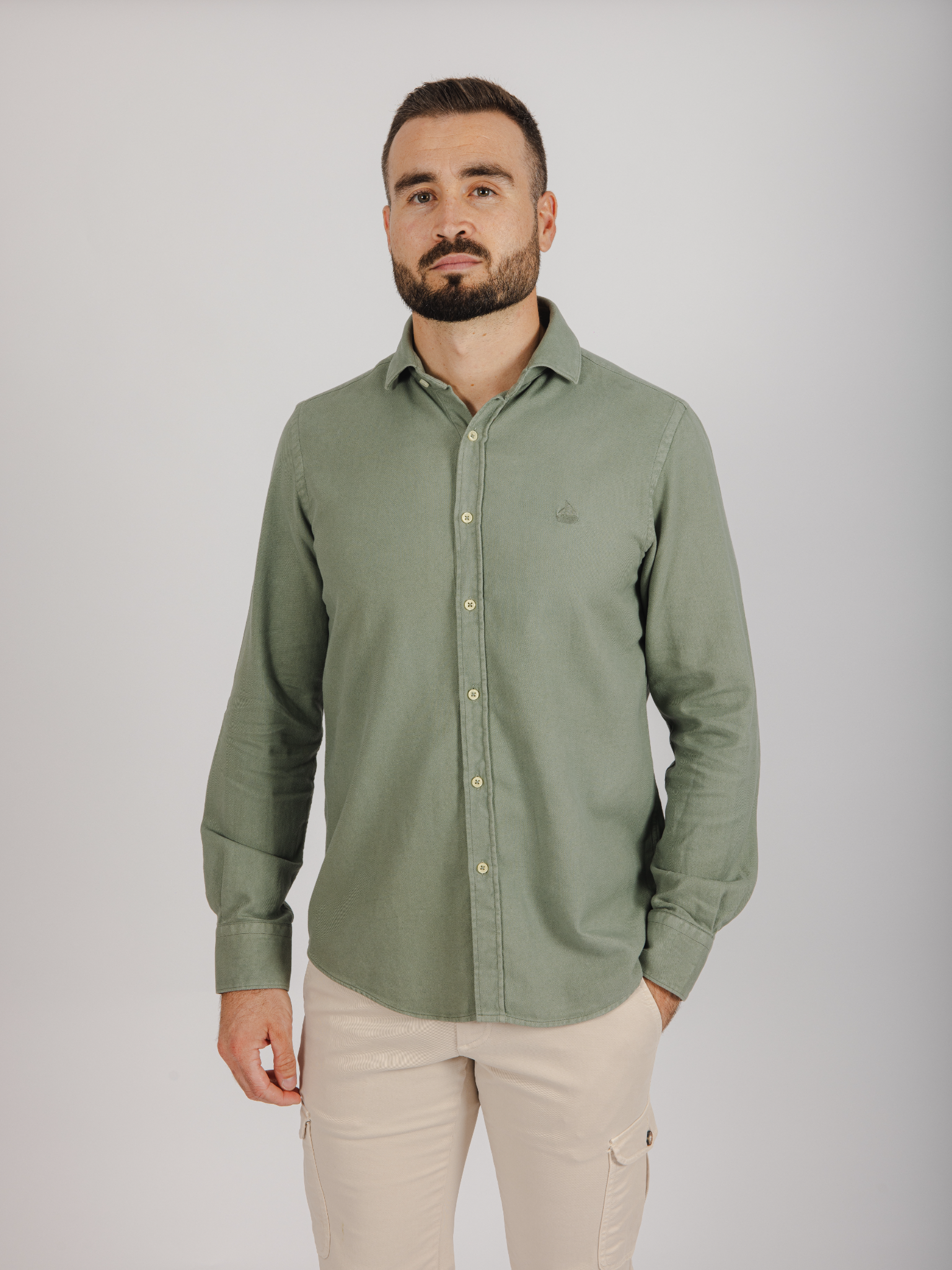 Imagen Camisa semi-franela khaki