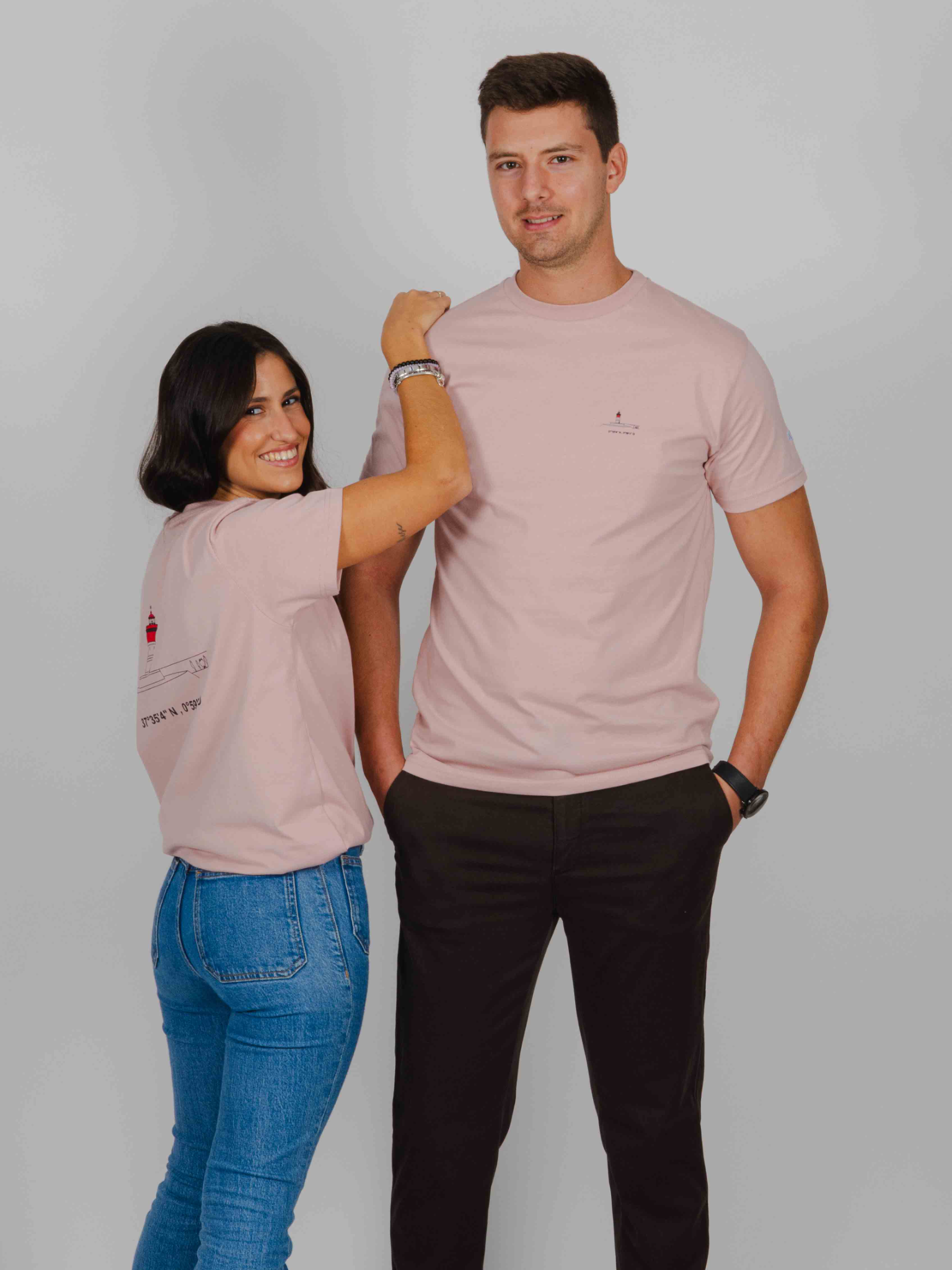 Camiseta Faro Rojo rosa lavado