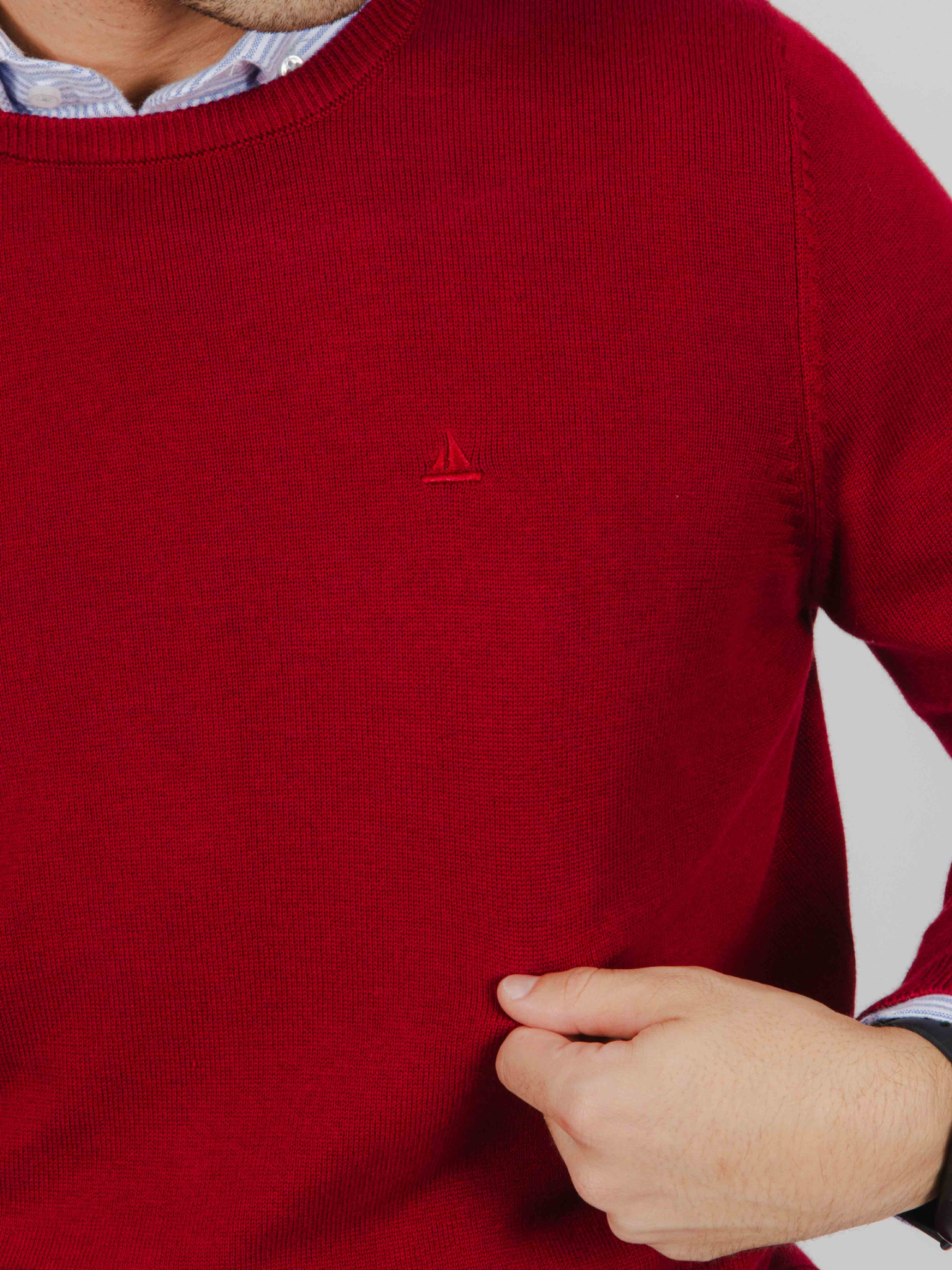 Jersey cuello redondo burdeos