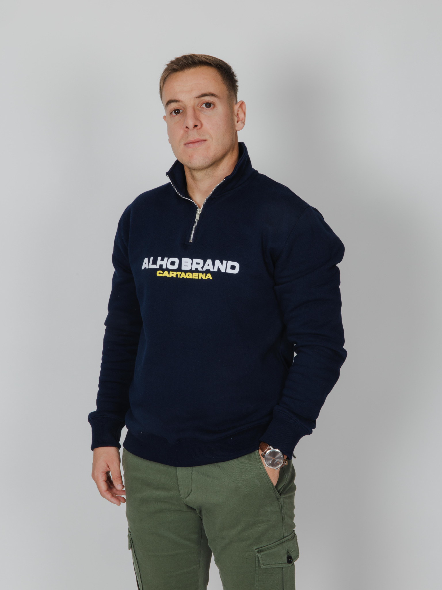 Sudadera cremallera Alho Sport marino