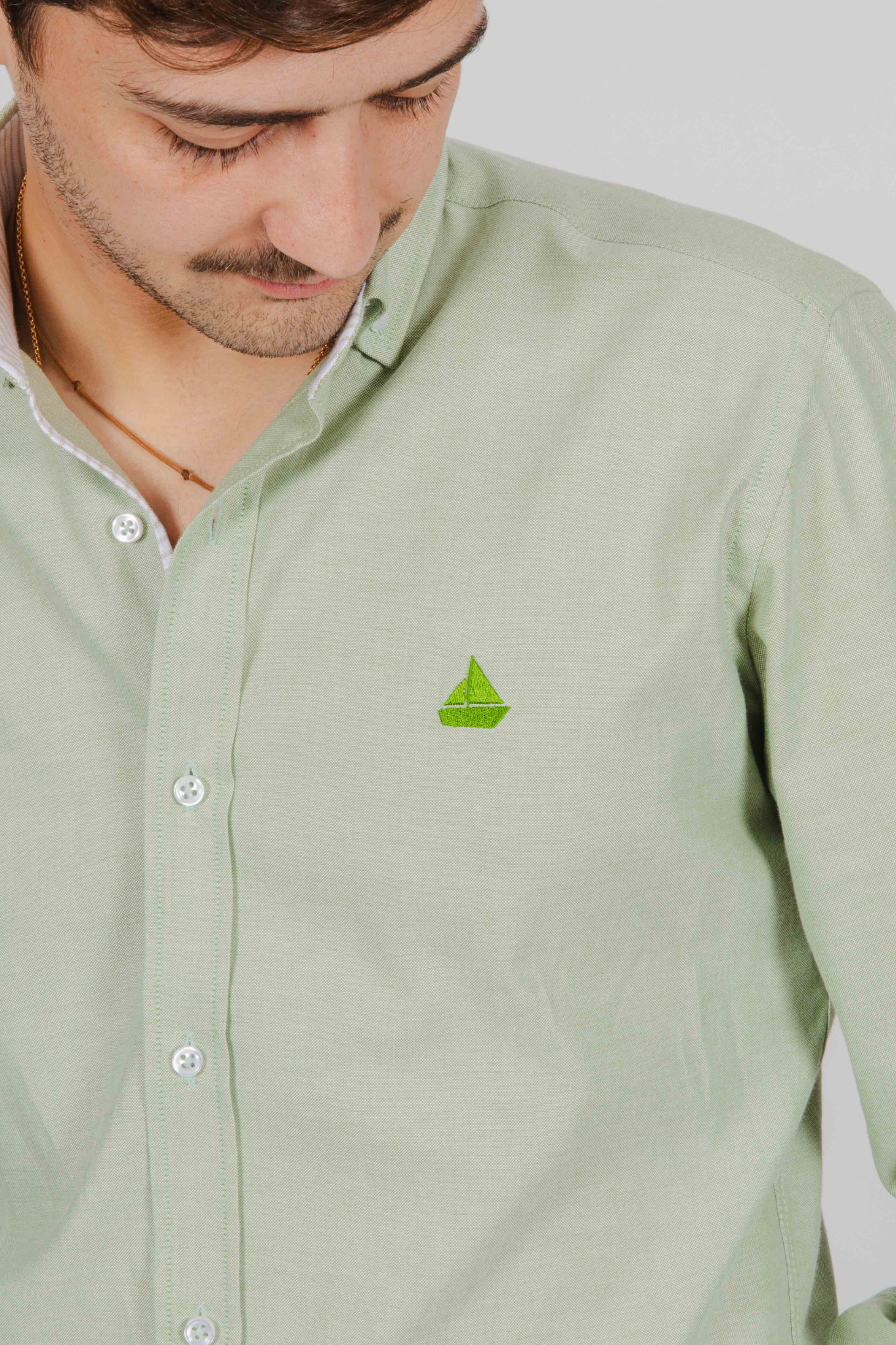 Camisa algodón verde