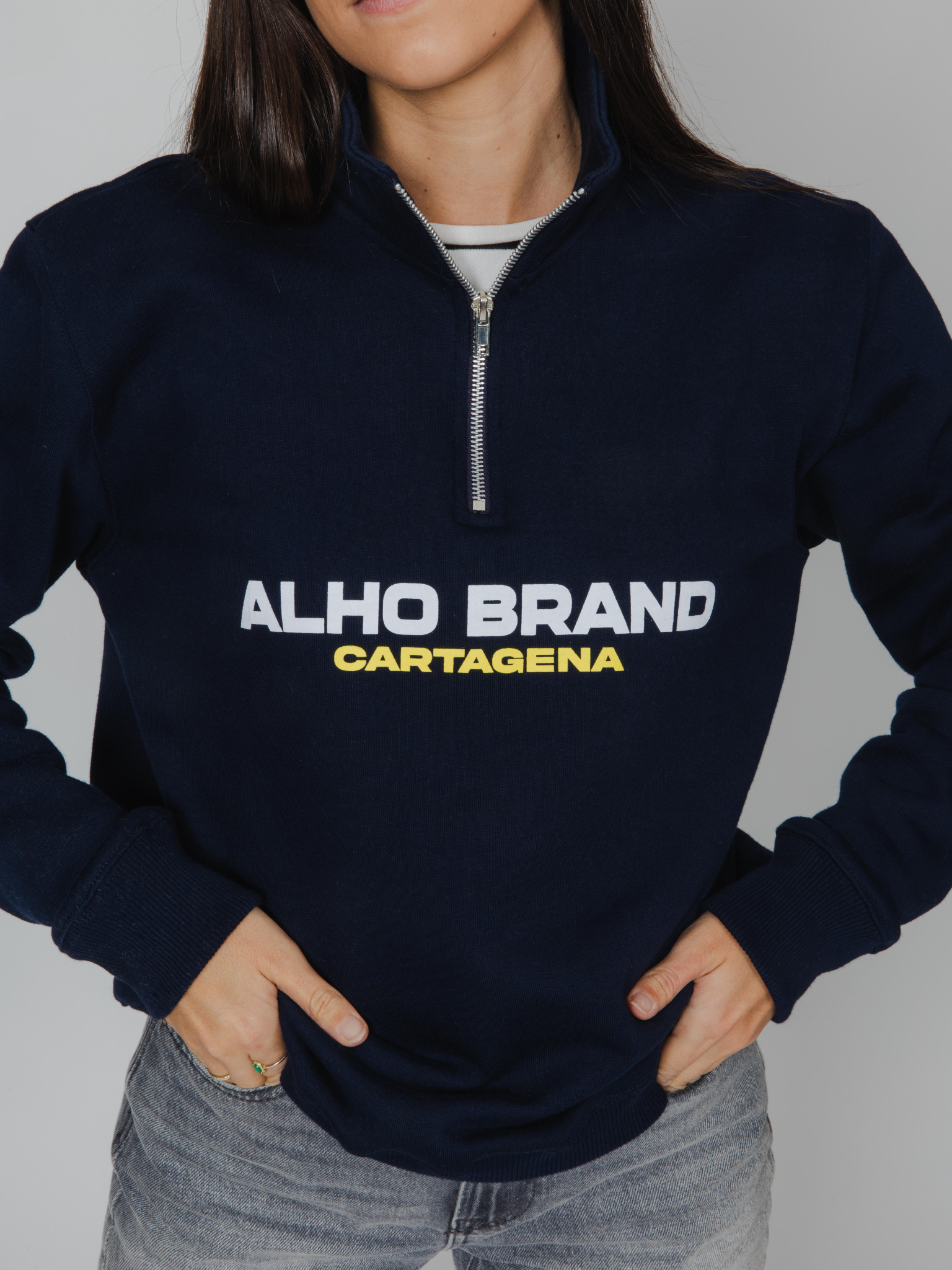 Sudadera cremallera Alho Sport marino