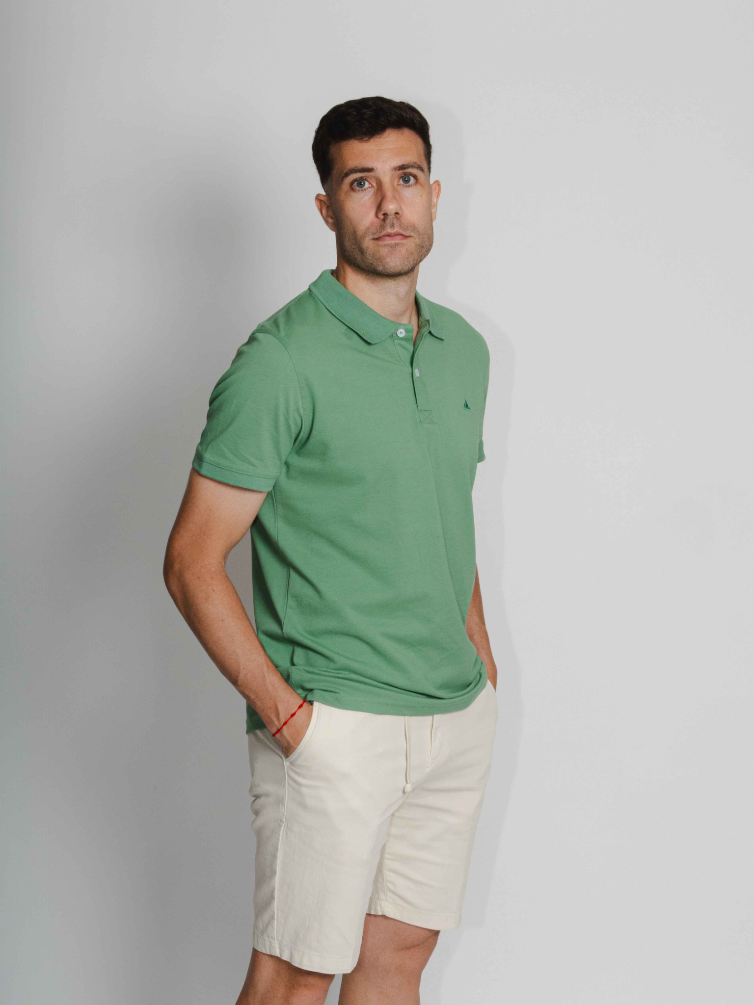 Polo piqué verde medio