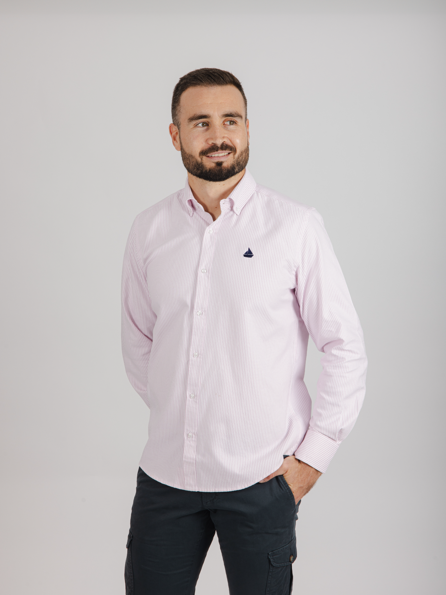 Imagen Camisa Rayas Oxford rosa