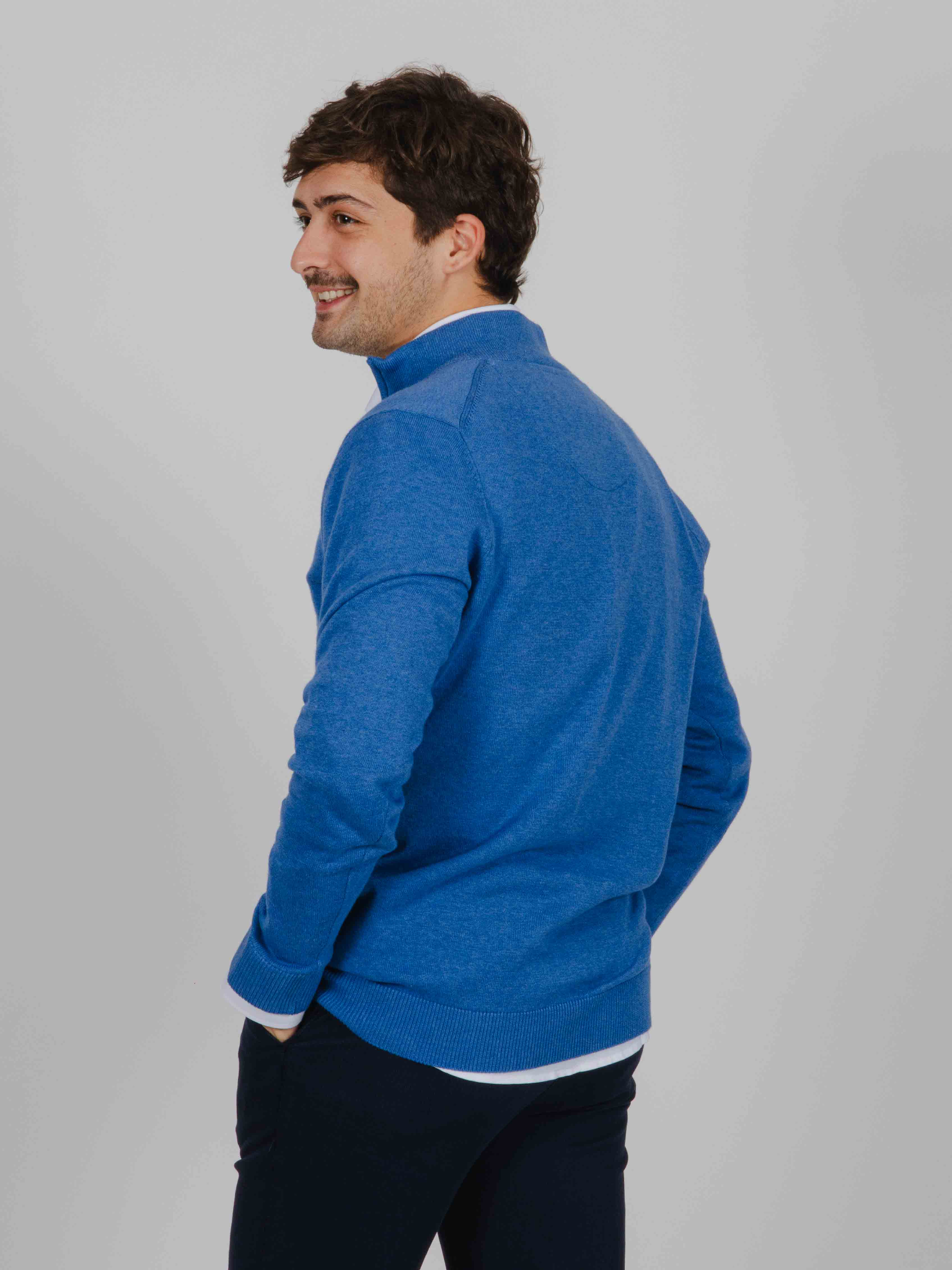 Jersey cremallera azul mar