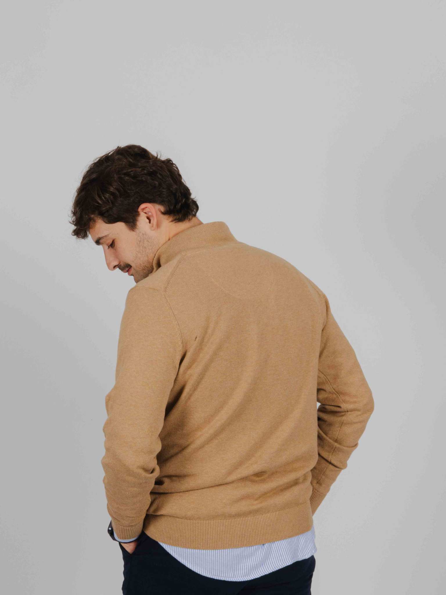 Jersey cremallera camel