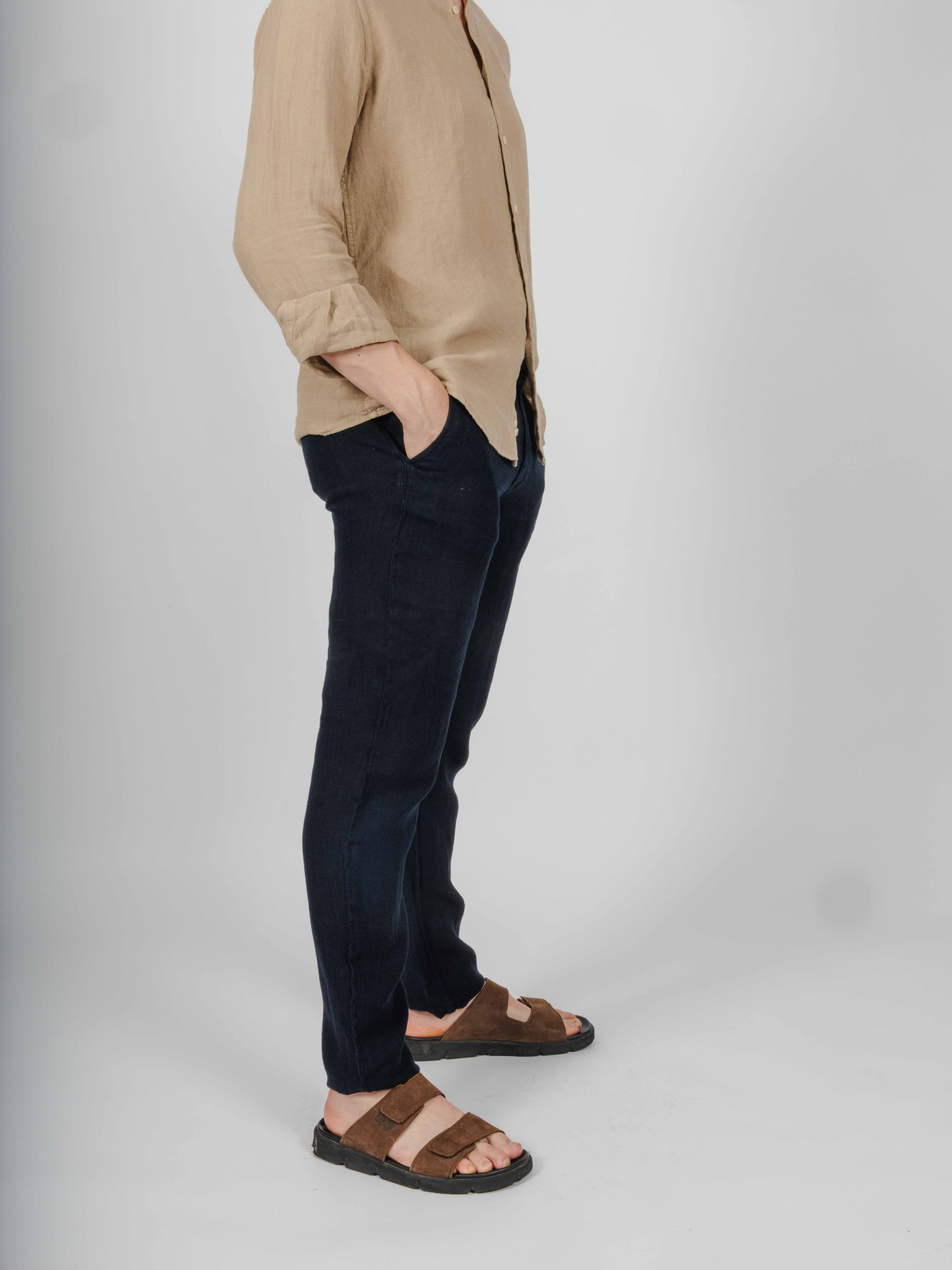 Imagen Pantalón lino azul marino