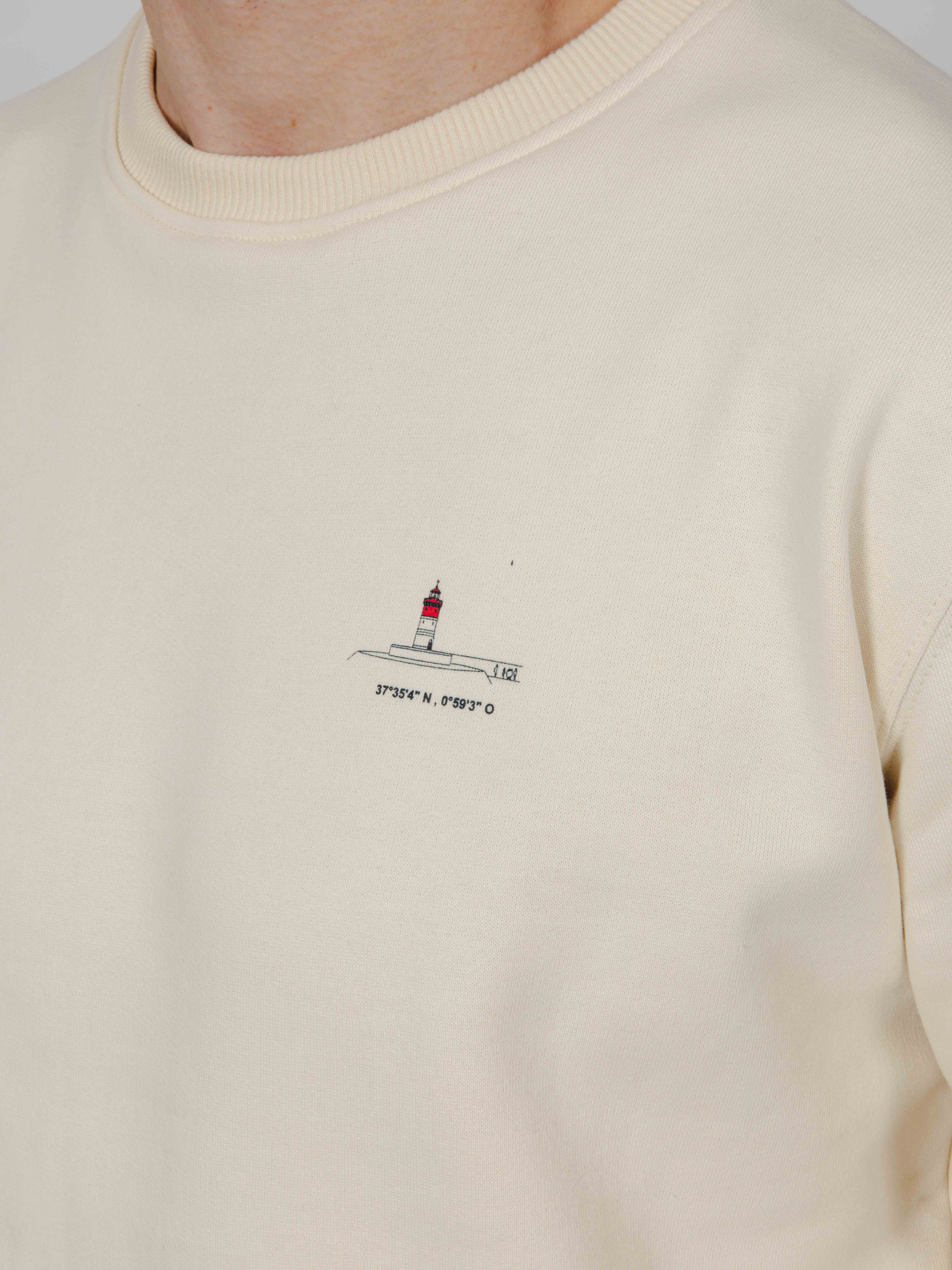 Sudadera Faro Rojo blanco roto