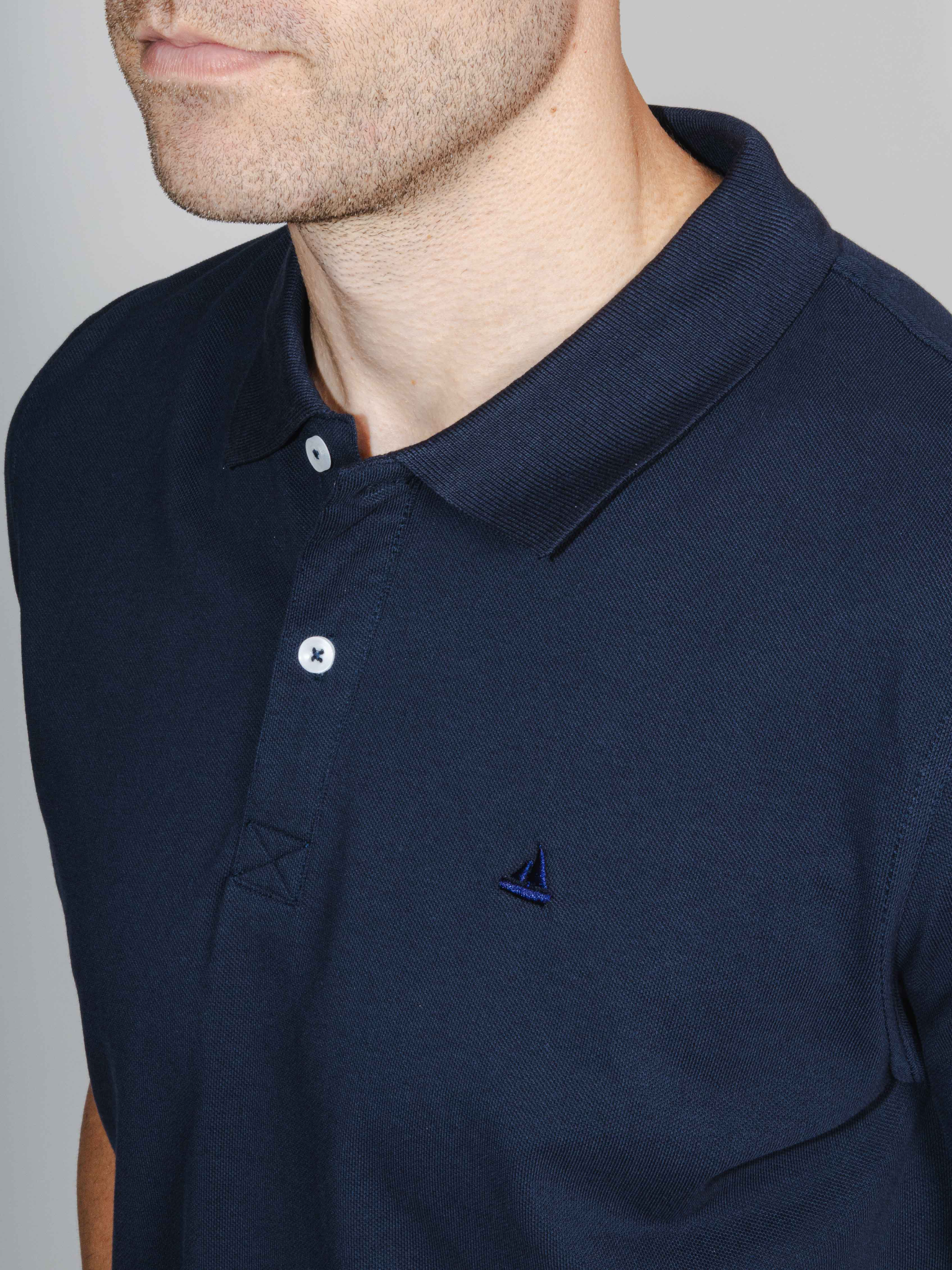 Polo piqué marino