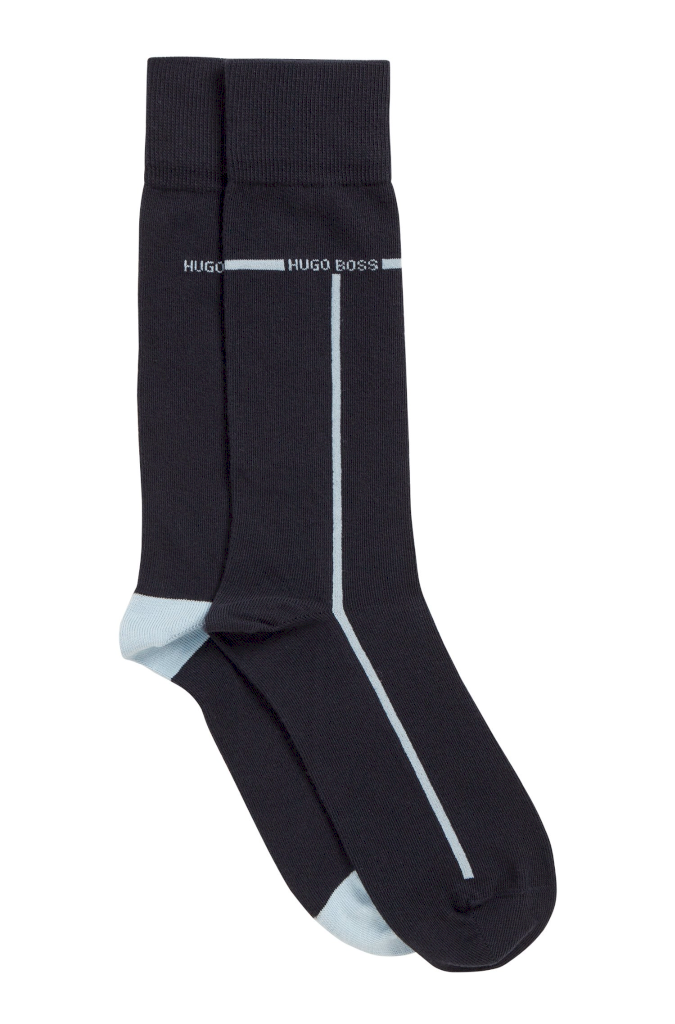 Packs de 2 calcetines negros contraste